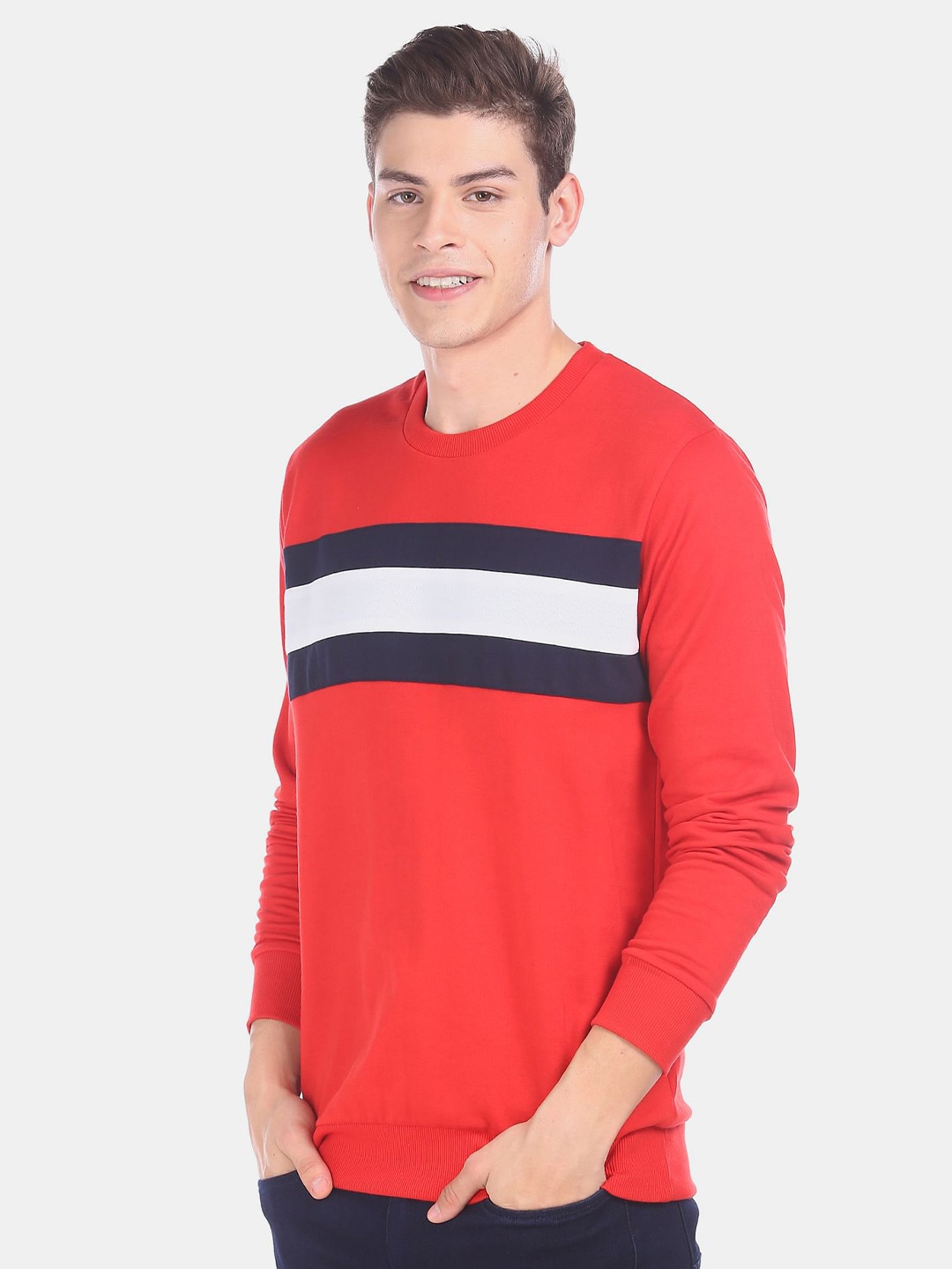 

Ruggers Men Red Colourblocked Sweatshirt