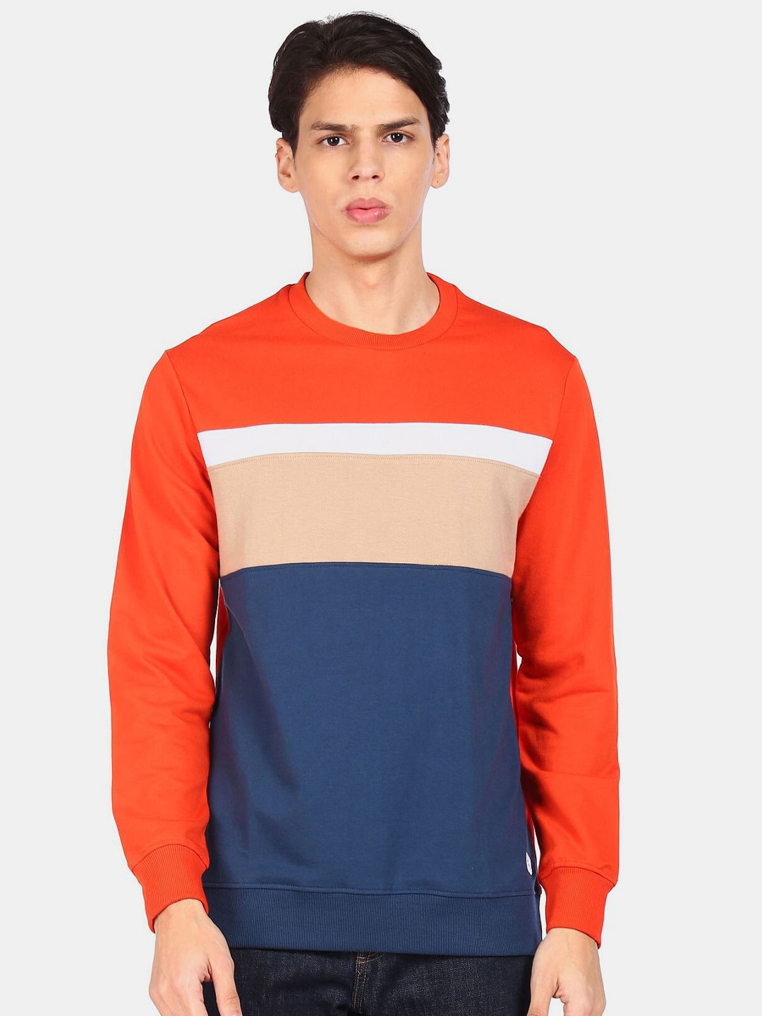 

Ruggers Men Orange Colourblocked Sweatshirt