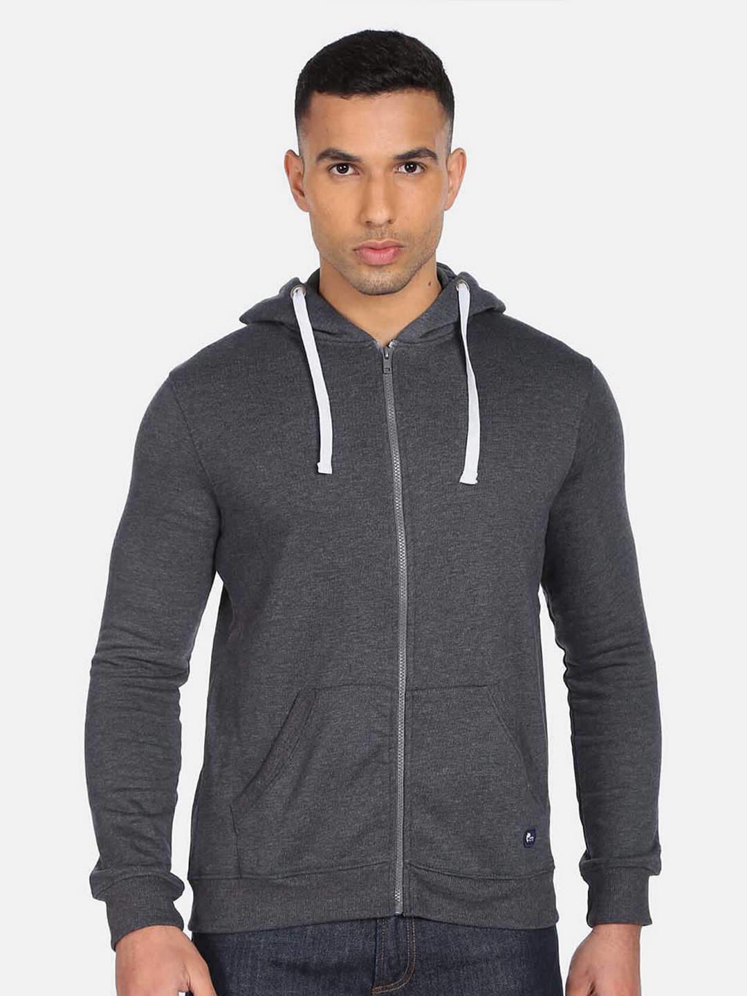 

Ruggers Men Black Solid Hooded Sweatshirt