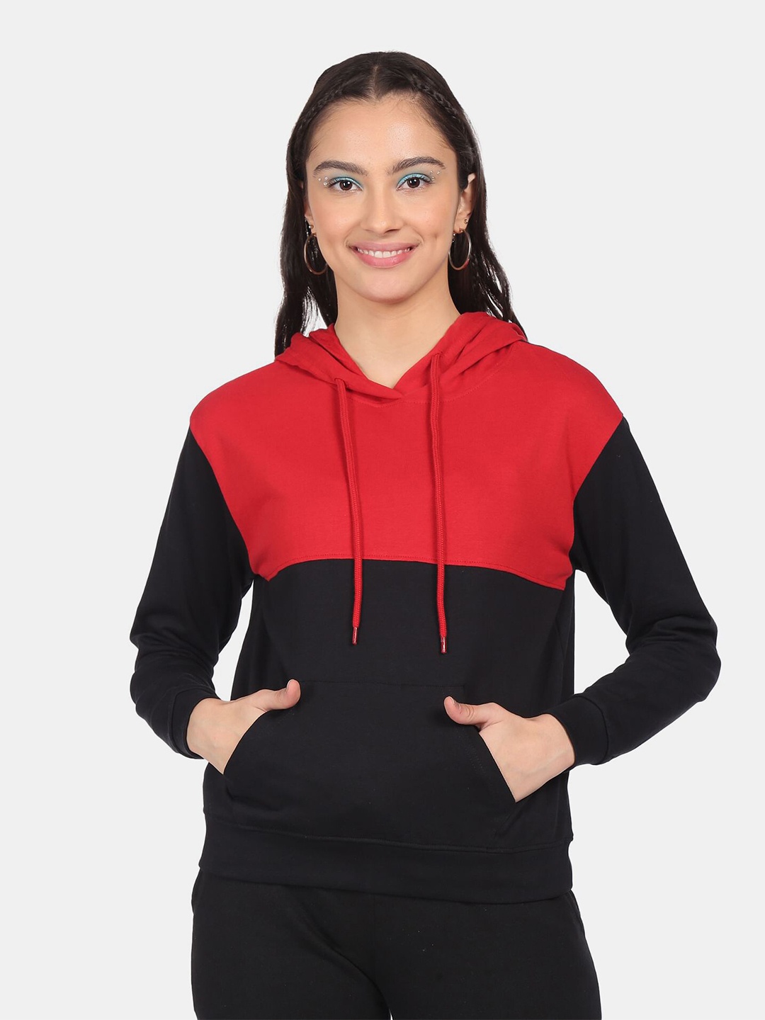 

Sugr Women Red Colourblocked Sweatshirt
