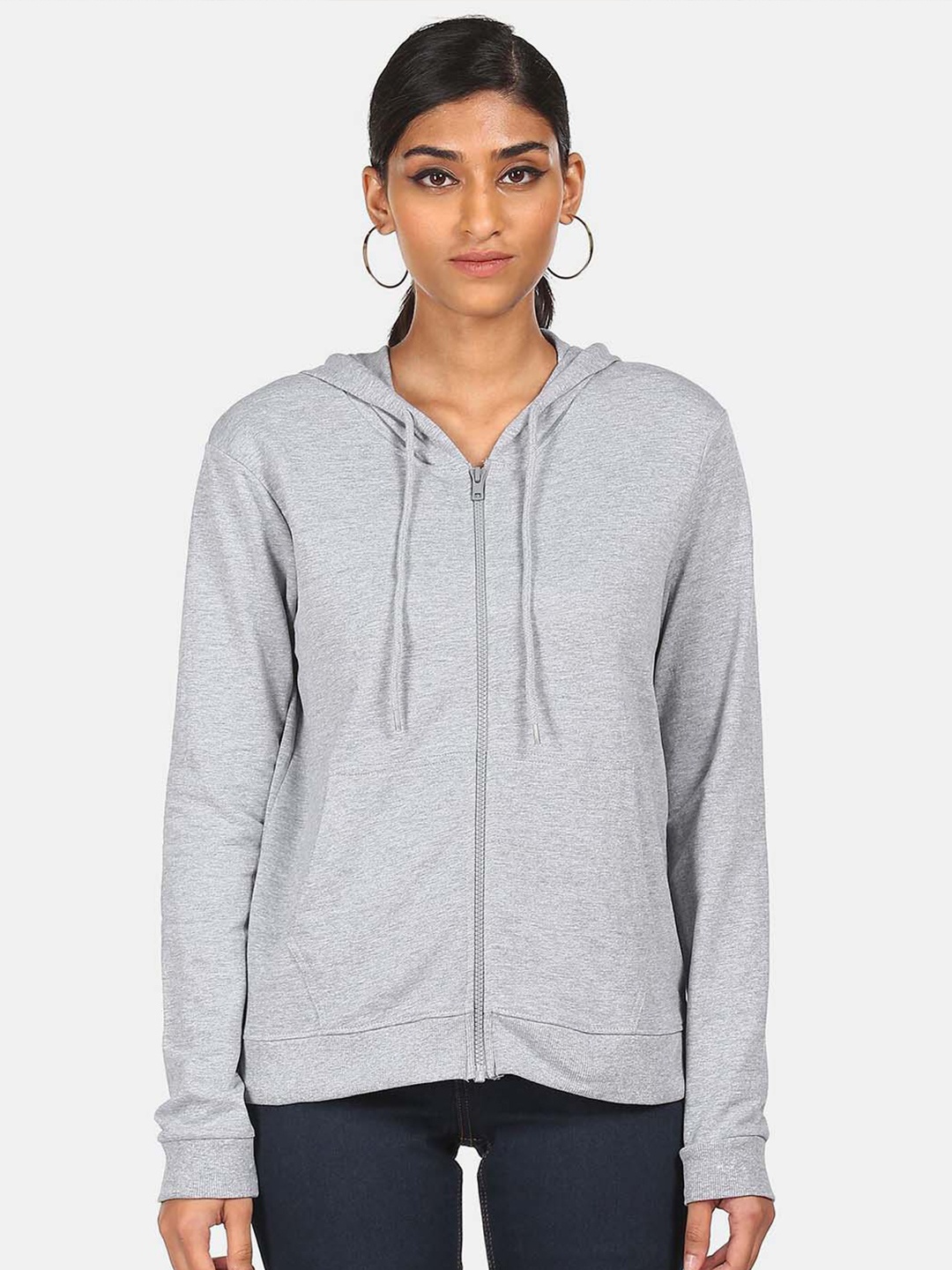 

Sugr Women Grey Hooded Sweatshirt