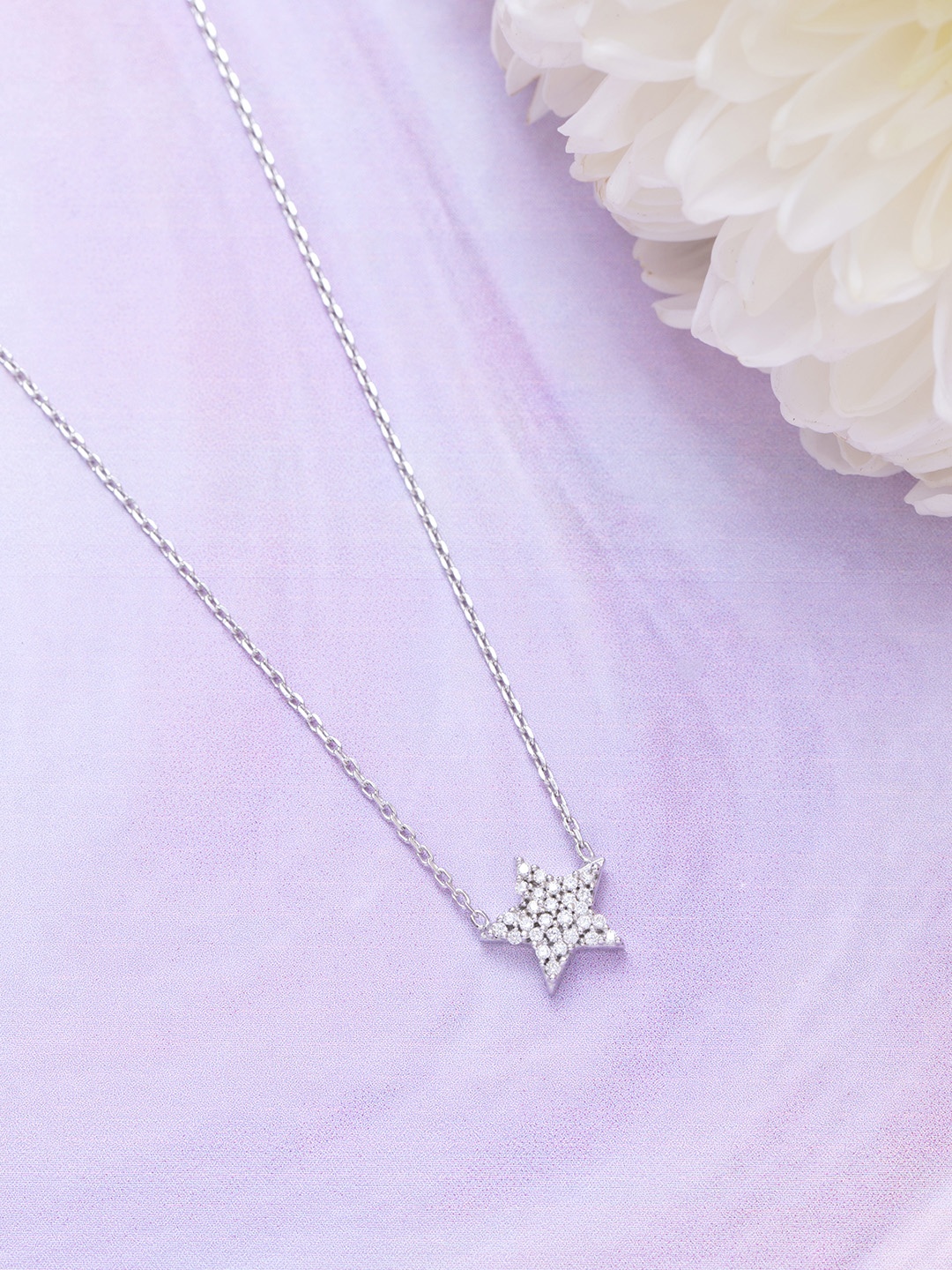 

Zavya Silver-Toned Sterling Silver Rhodium-Plated Necklace