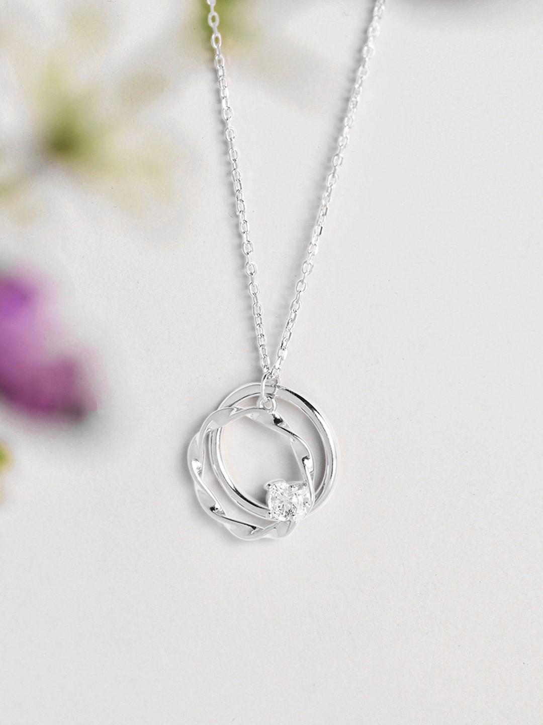 

Zavya Silver-Toned Sterling Silver Rhodium-Plated Chain