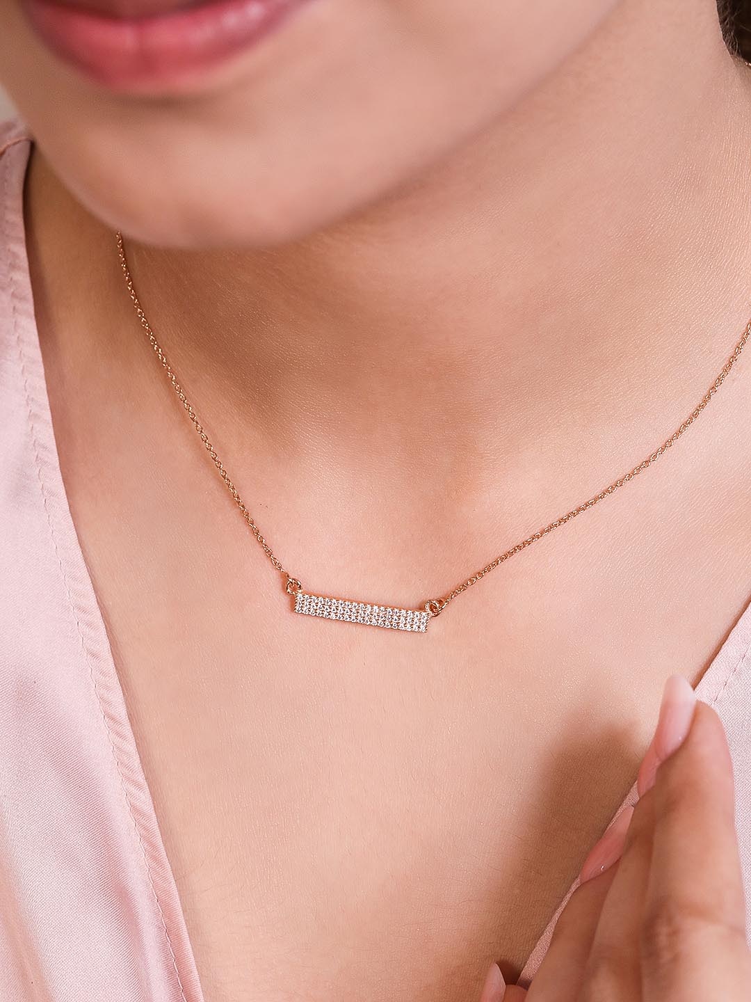 

Zavya Rose Gold Sterling Silver Rose Gold-Plated Necklace