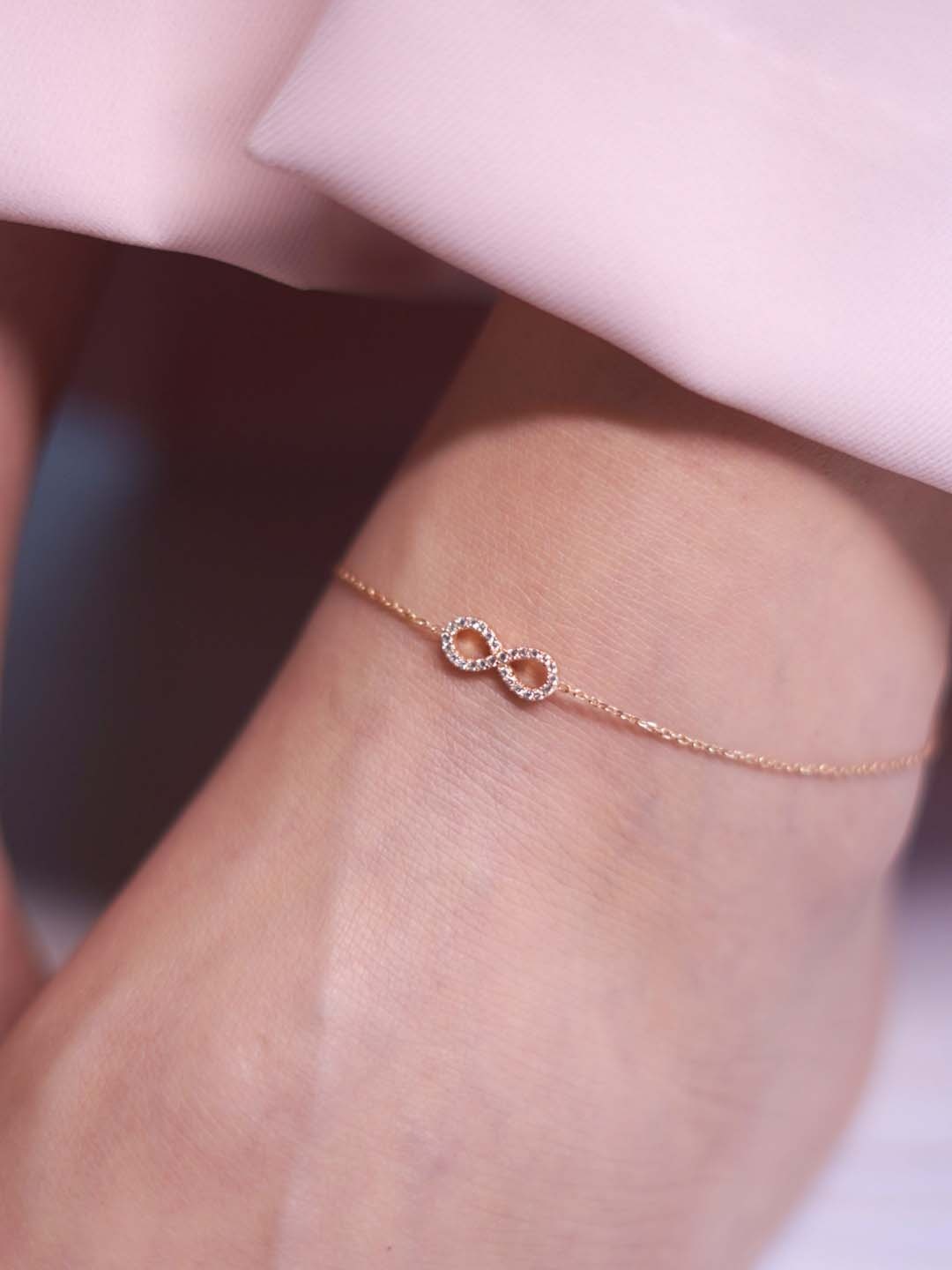 

Zavya 925 Sterling Silver Anklet, Rose gold