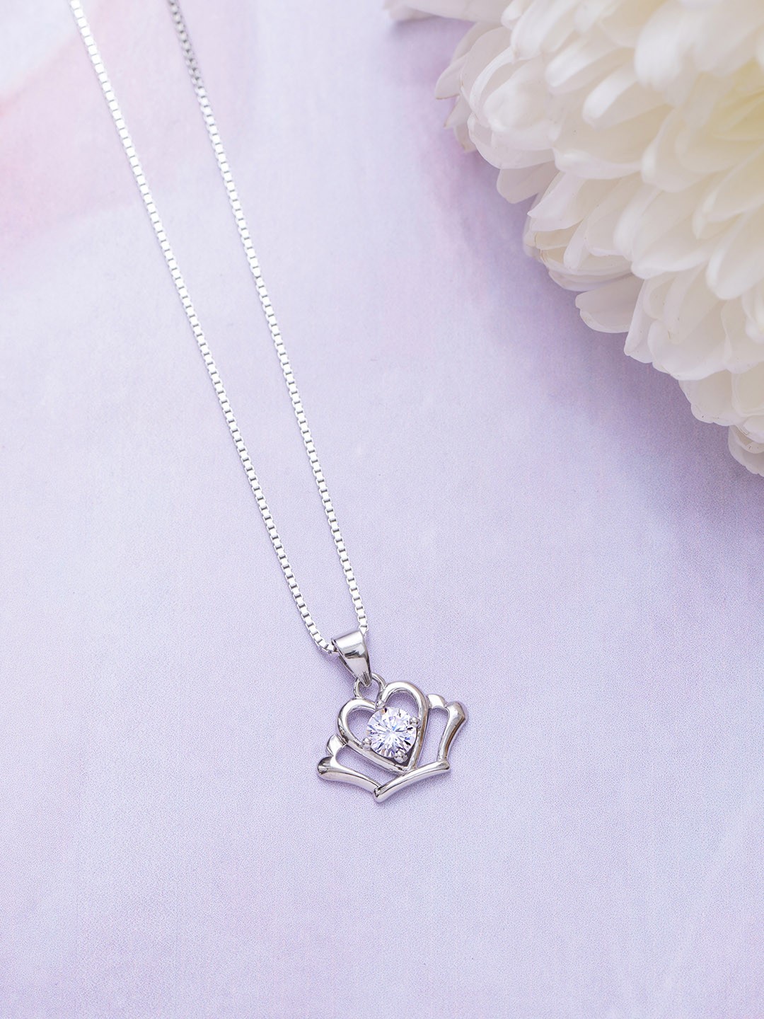 

Zavya Silver-Toned Sterling Silver Rhodium-Plated Pendant