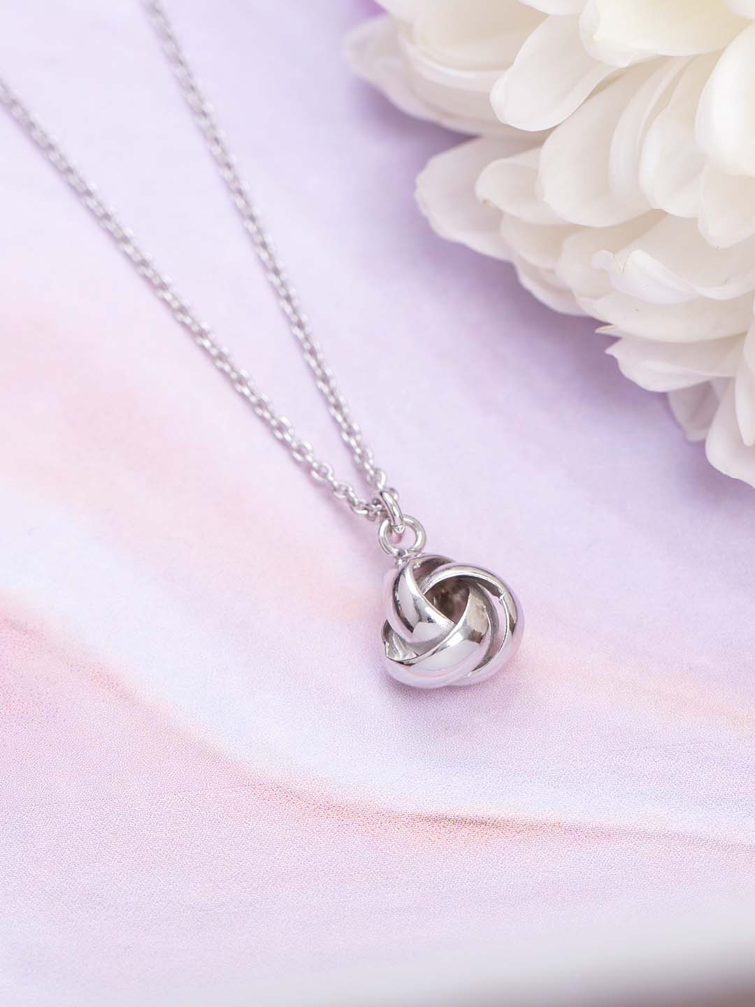 

Zavya Silver-Toned Sterling Silver Rhodium-Plated Necklace