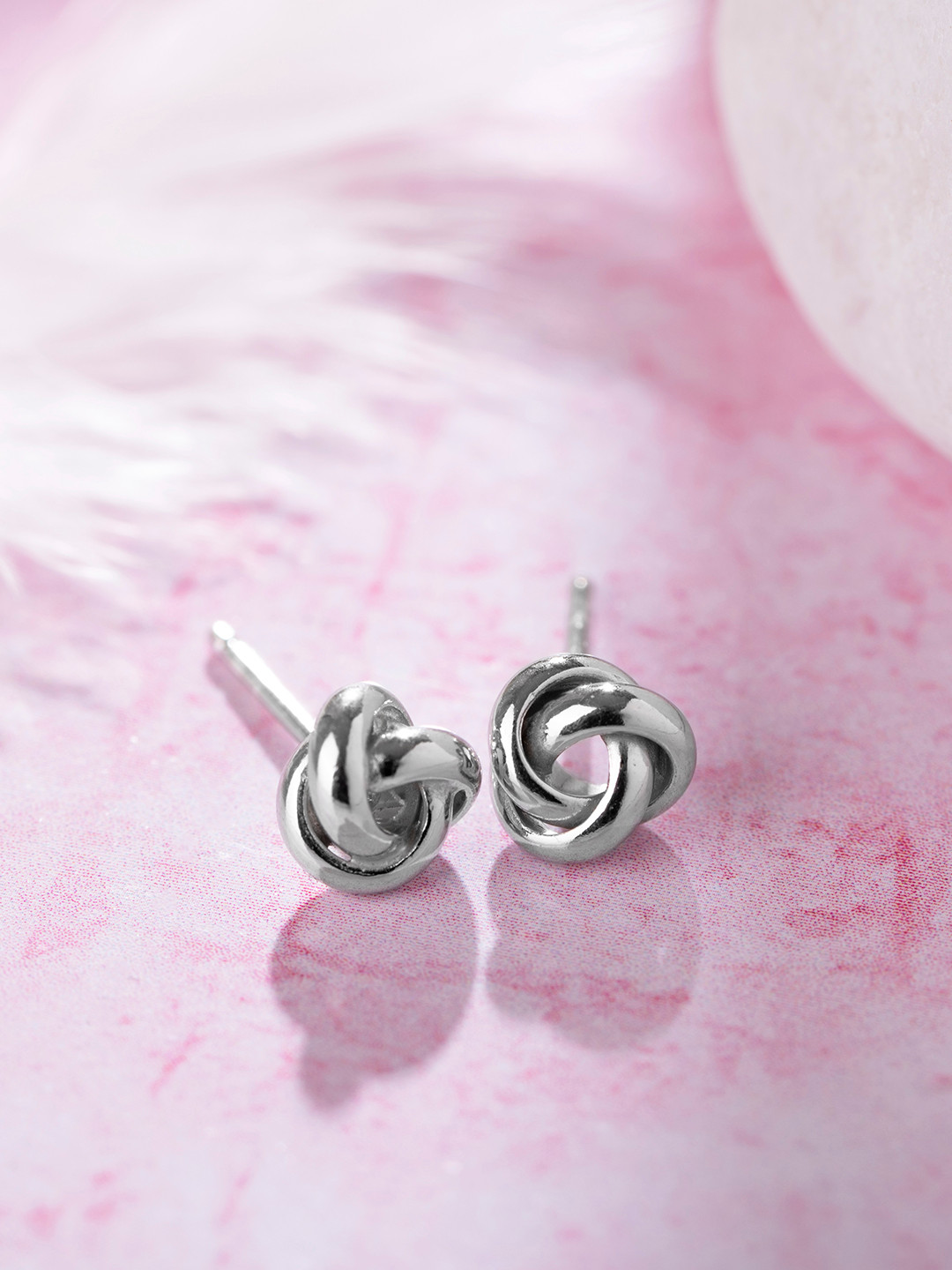 

Zavya Silver-Toned Contemporary Studs Earrings