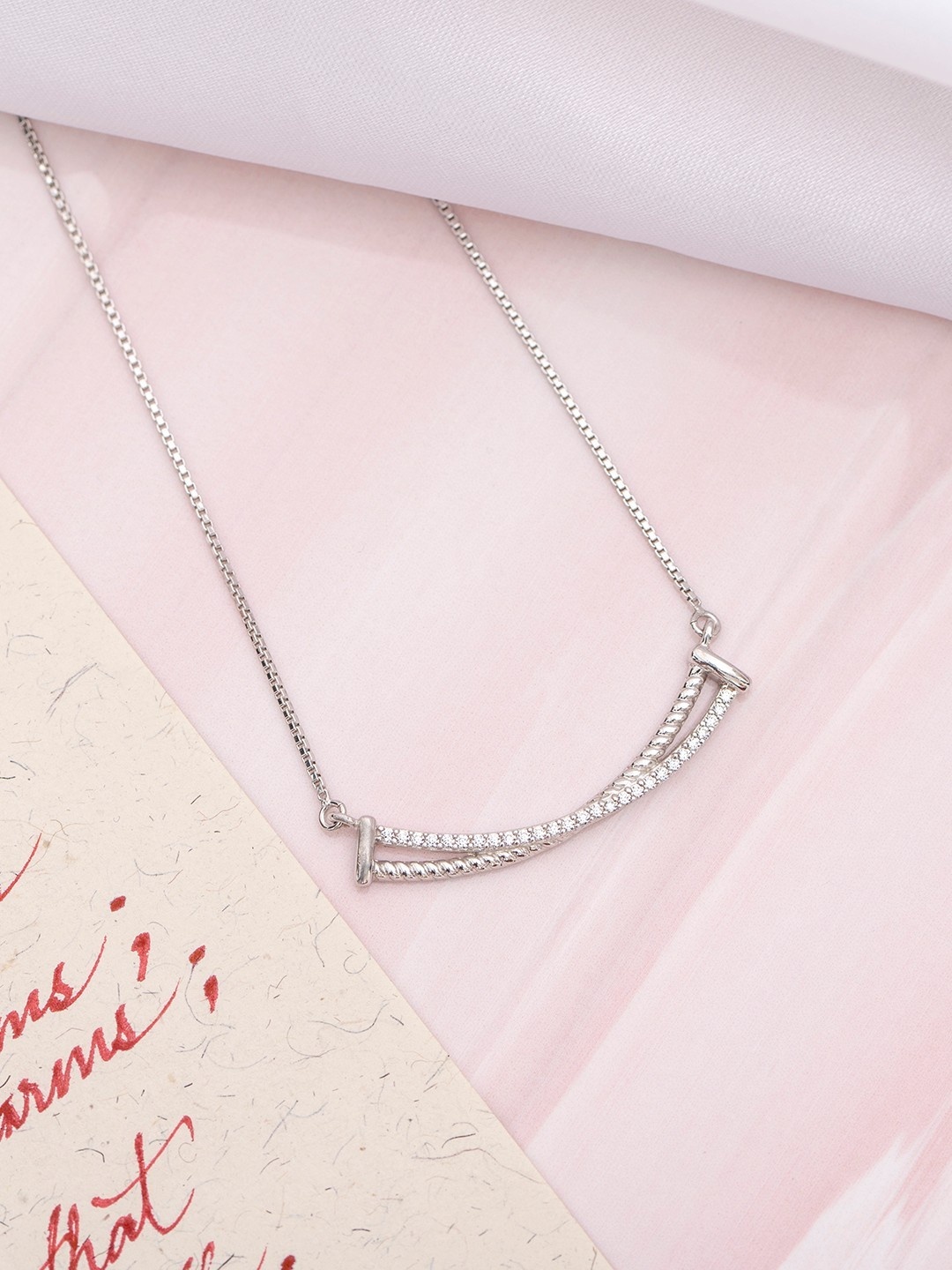 

Zavya Silver-Toned Sterling Silver Rhodium-Plated Chain