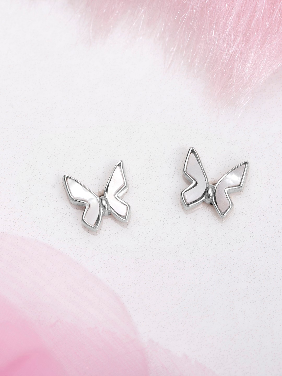 

Zavya Silver-Toned Contemporary Studs Earrings