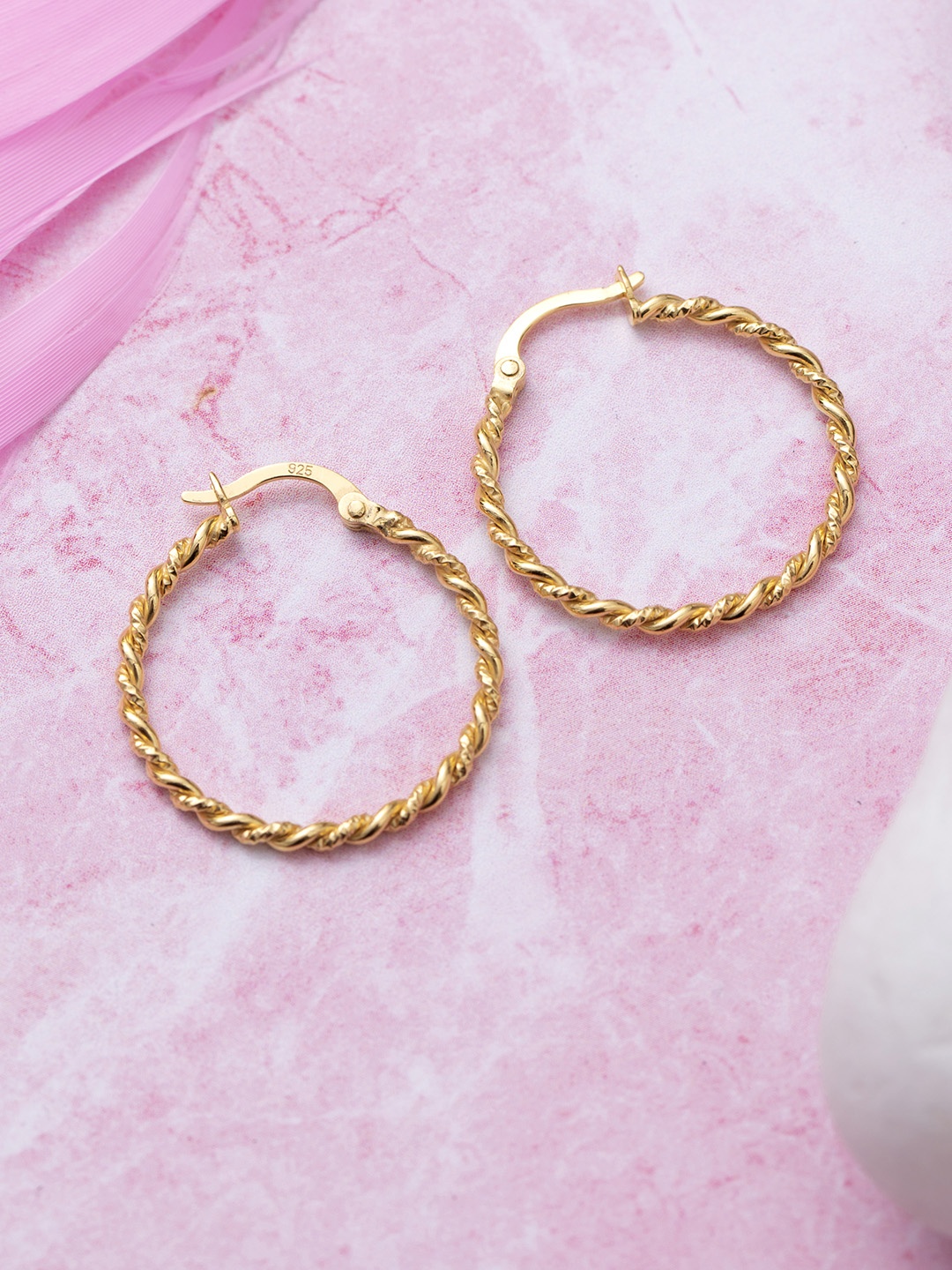 

Zavya Gold-Toned Circular Hoop Earrings