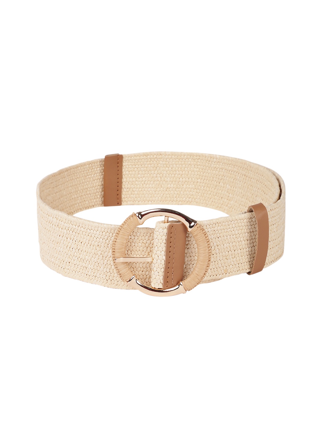 

Sangria Women Beige Woven Design Wide Belt