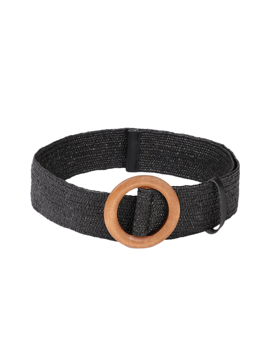 

Sangria Women Black Woven Design Wide Belt