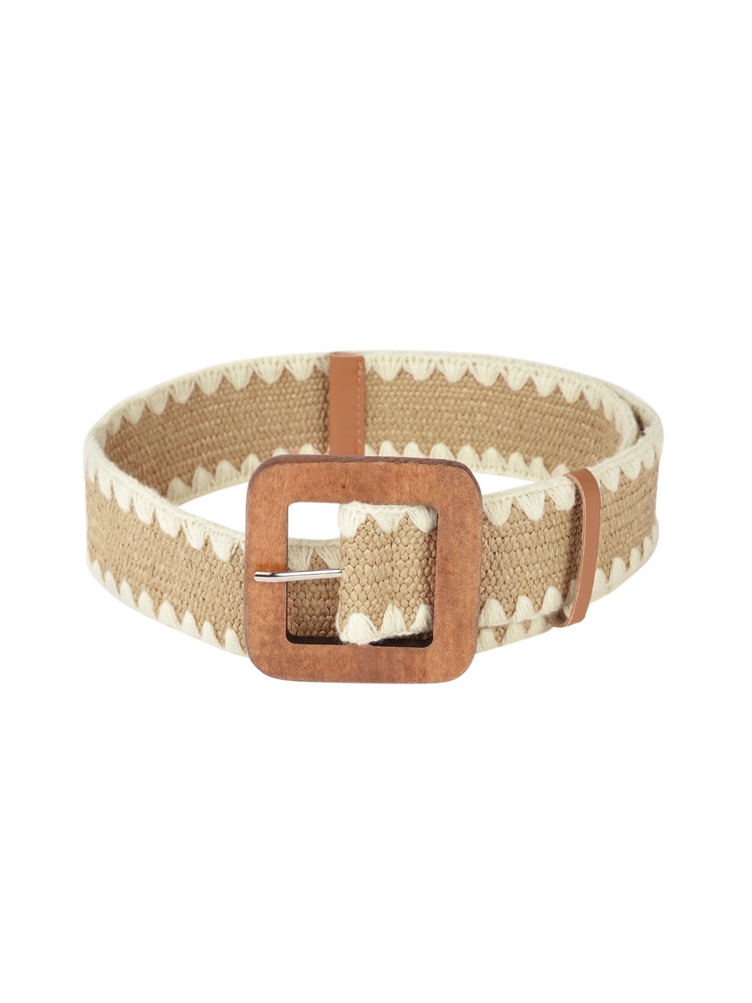 

Sangria Women Beige Woven Design Wide Belt