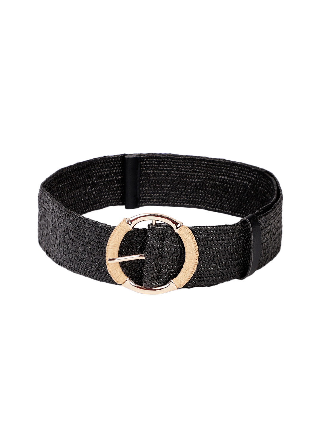 

Sangria Women Black Woven Design Wide Belt