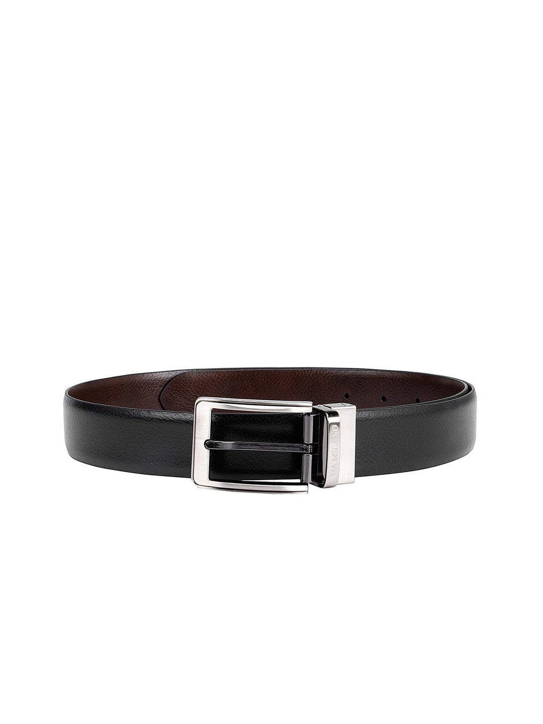 

Da Milano Men Textured Leather Formal Belt, Black