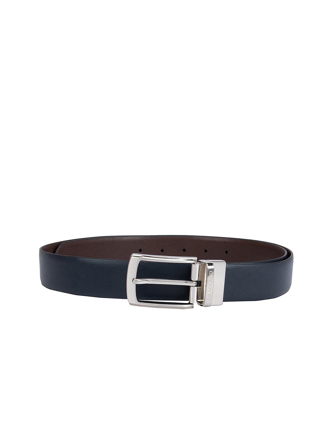 

Da Milano Men Textured Leather Formal Reversible Belt, Blue