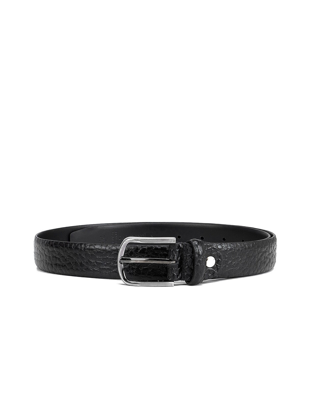 

Da Milano Men Textured Leather Belt, Black