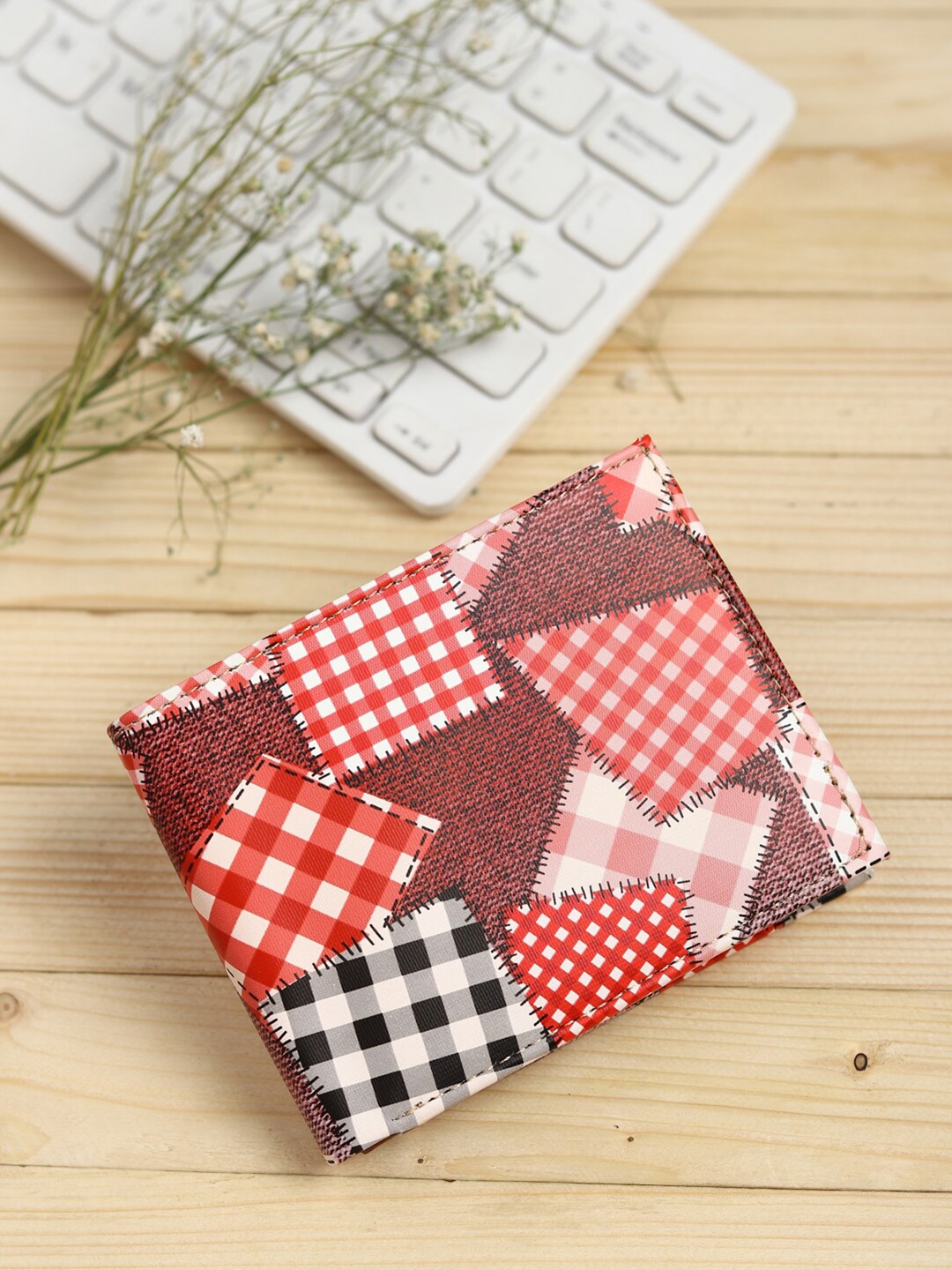

SAMTROH Men Abstract Printed PU Two Fold Wallet, Red