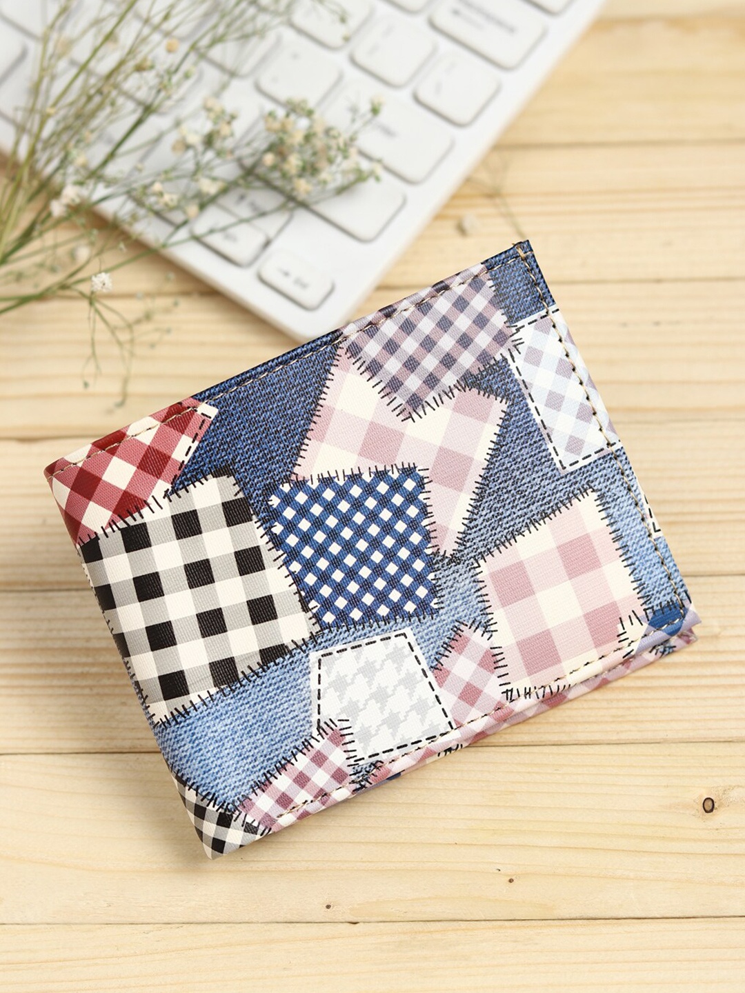 

SAMTROH Men Blue & White PU Two Fold Wallet
