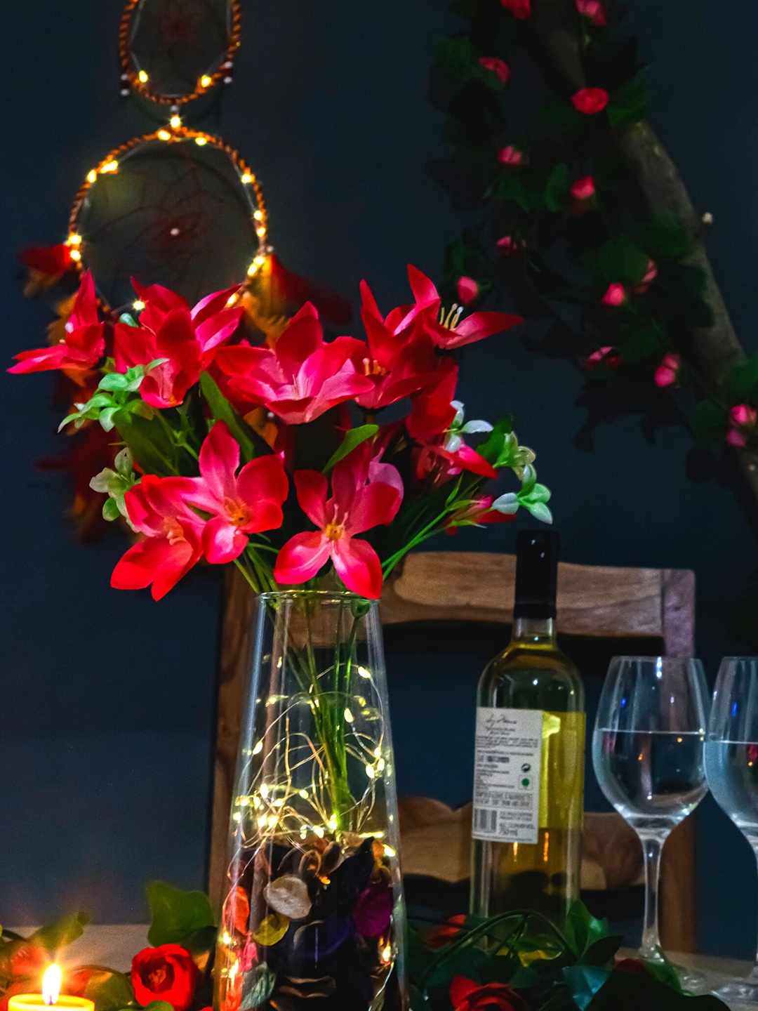 

BS AMOR Transparent Solid Glass Light LED Flower Vases