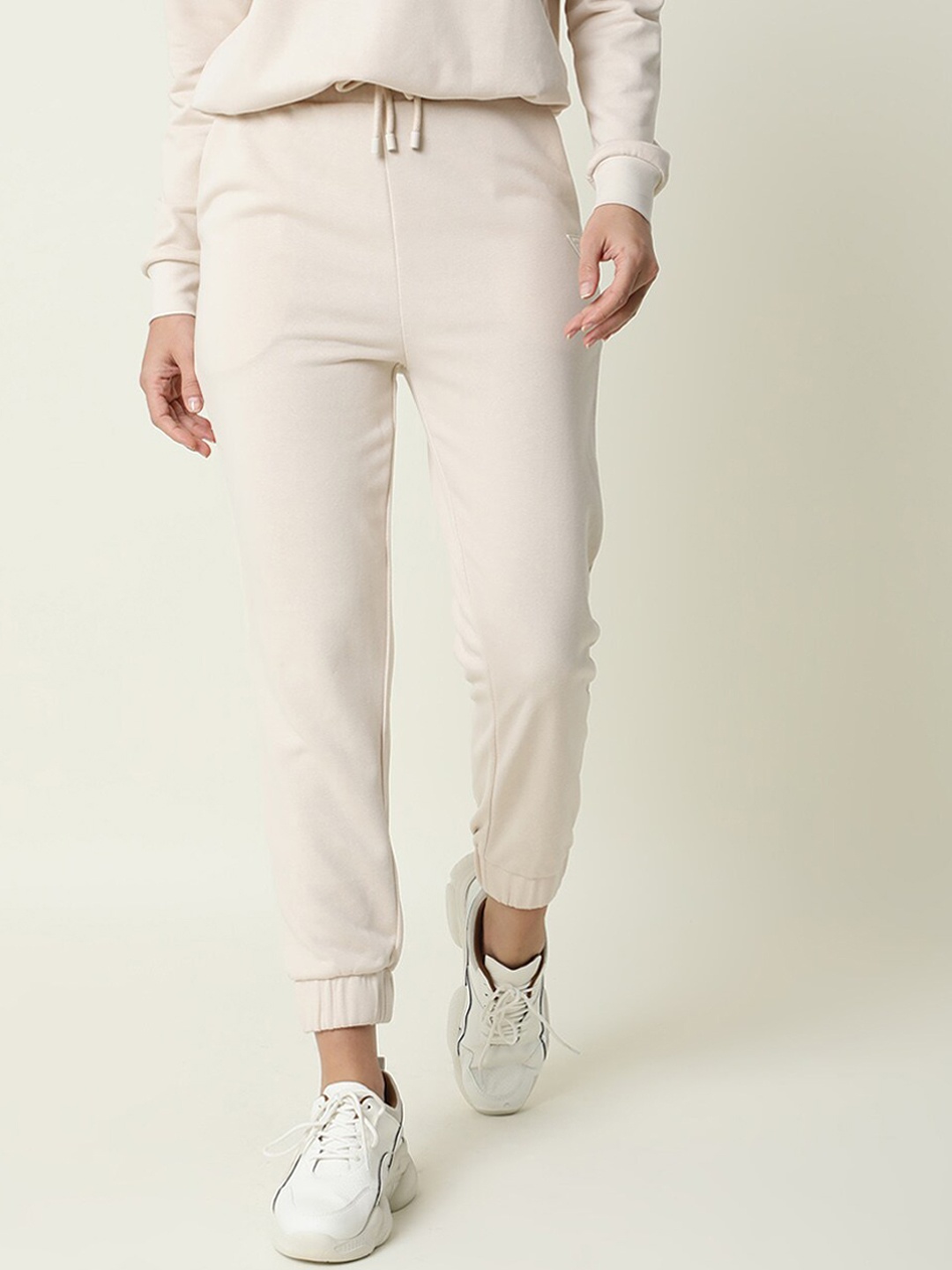 

RAREISM Women Beige Solid Cotton Joggers