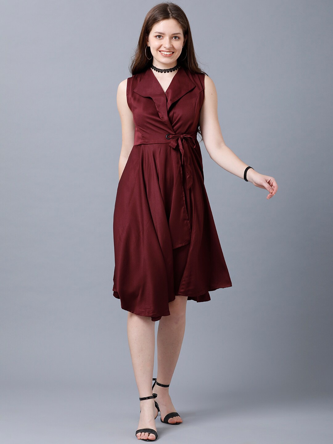 

IDENTITI Women Maroon Shirt Dress