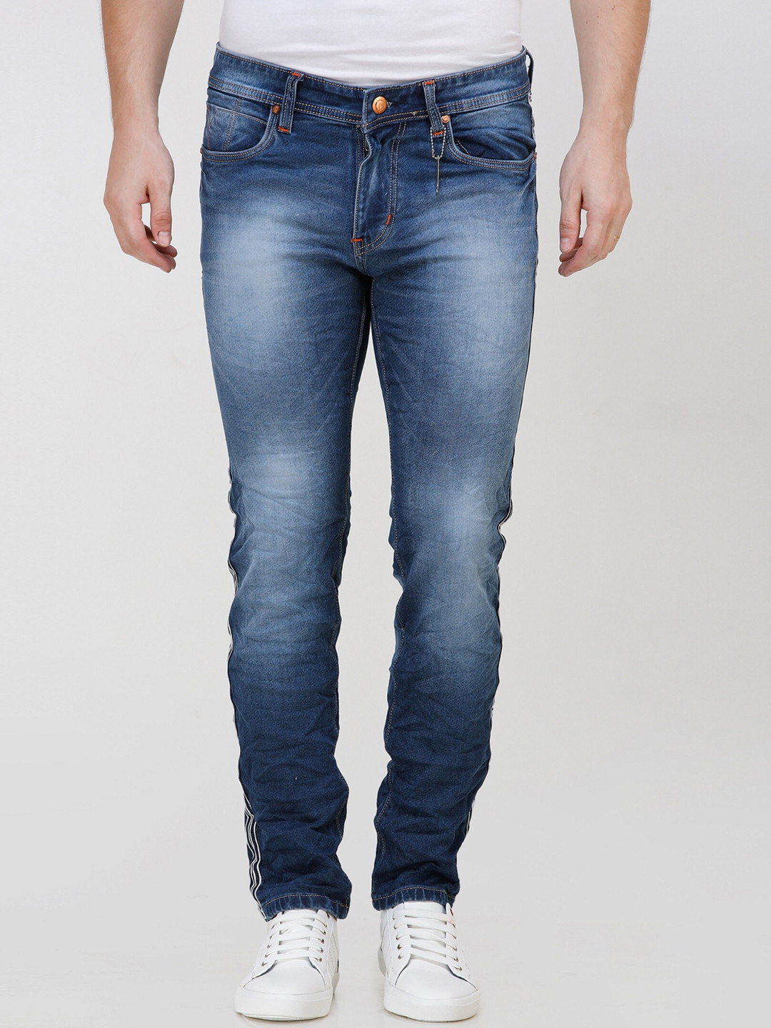 

COLVYNHARRIS JEANS Men Blue Slim Fit Heavy Fade Jeans