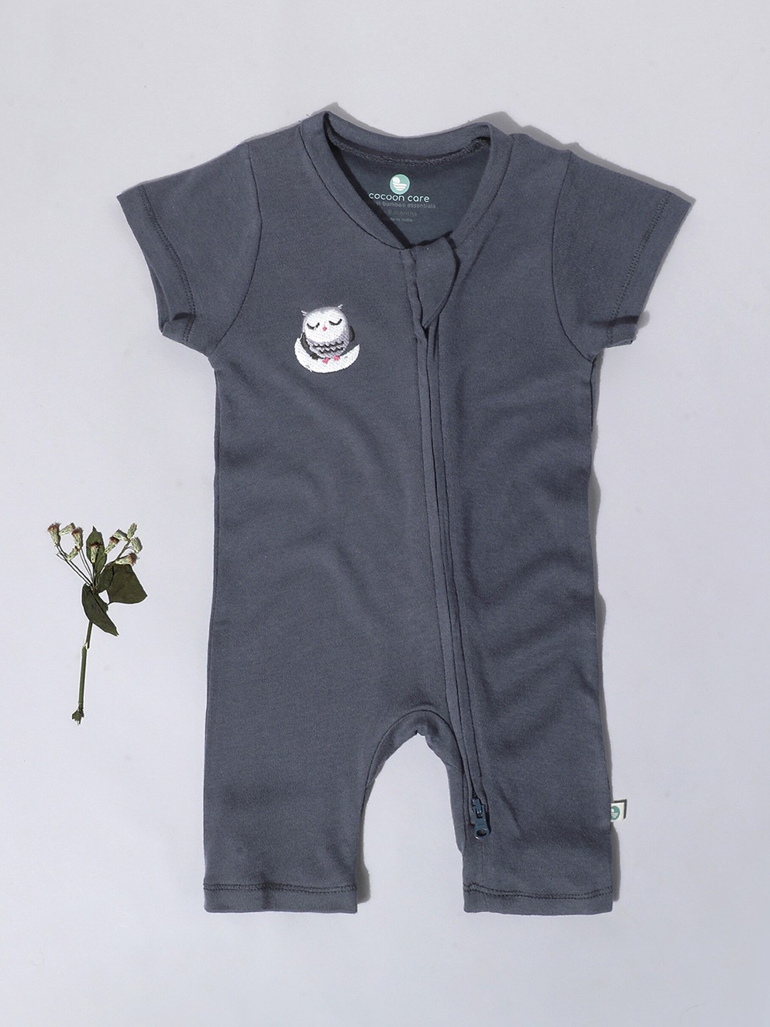 

Cocoon Care Infant Kids Navy Blue Solid Rompers