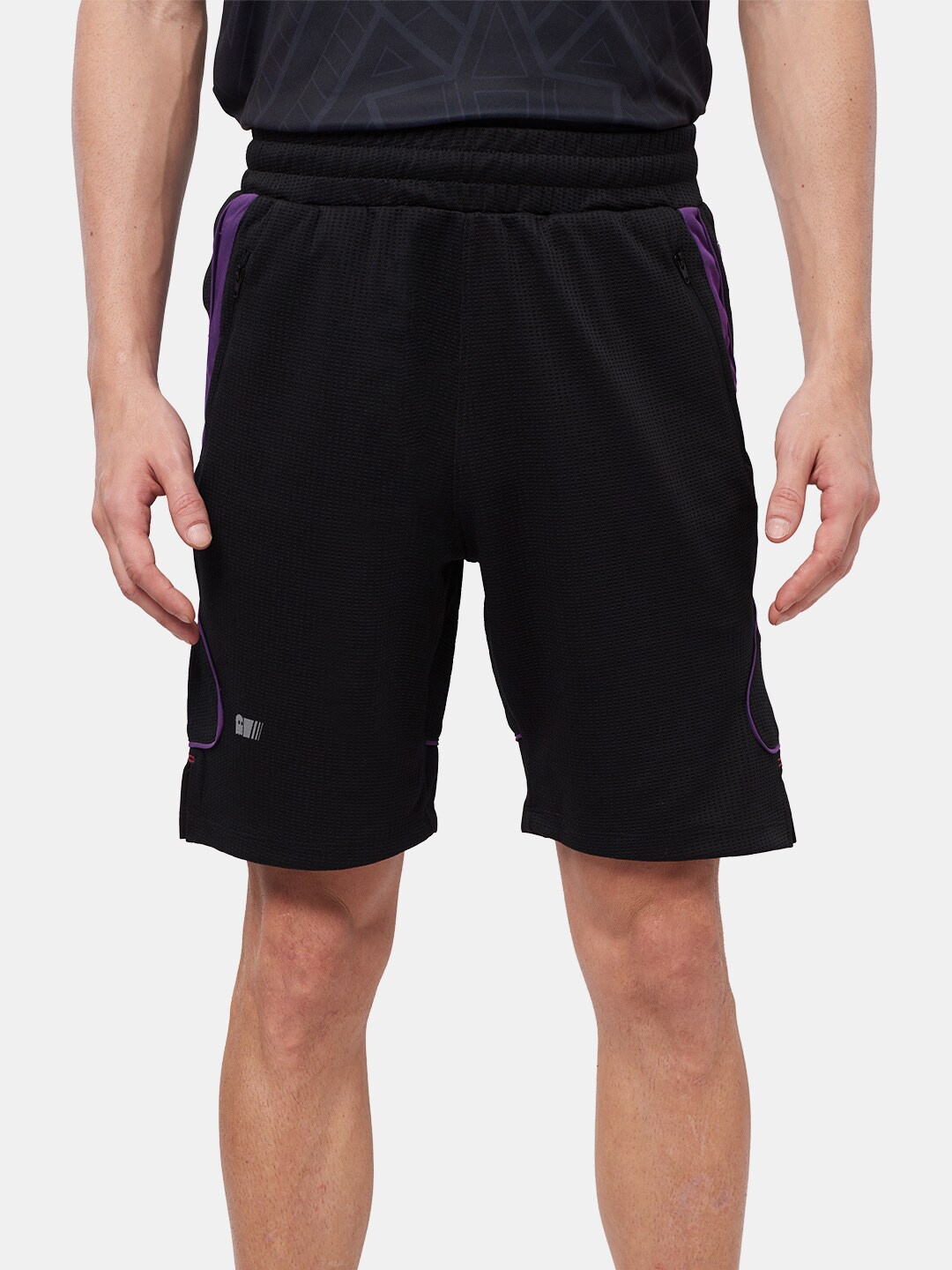 

The Souled Store Men Black Pure Cotton Running Shorts