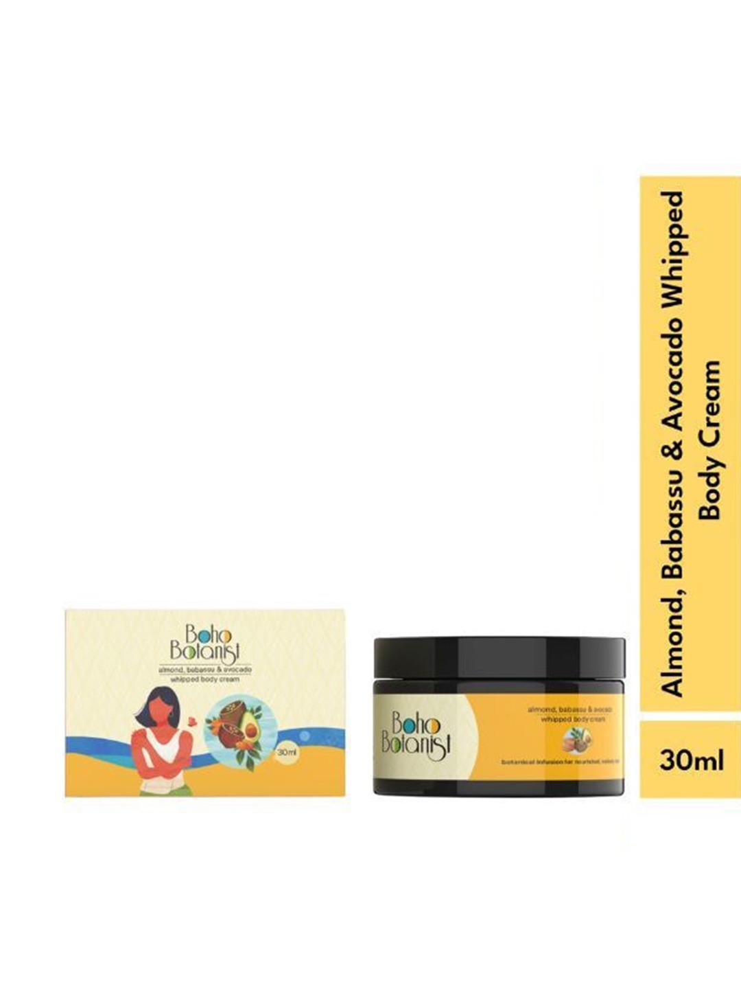 

Boho Botanist Almond, Babassu & Avocado Whipped Body Cream 30 ml, Yellow