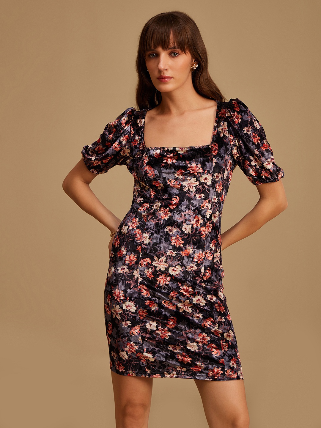 

Kazo Floral Bodycon Dress, Multi