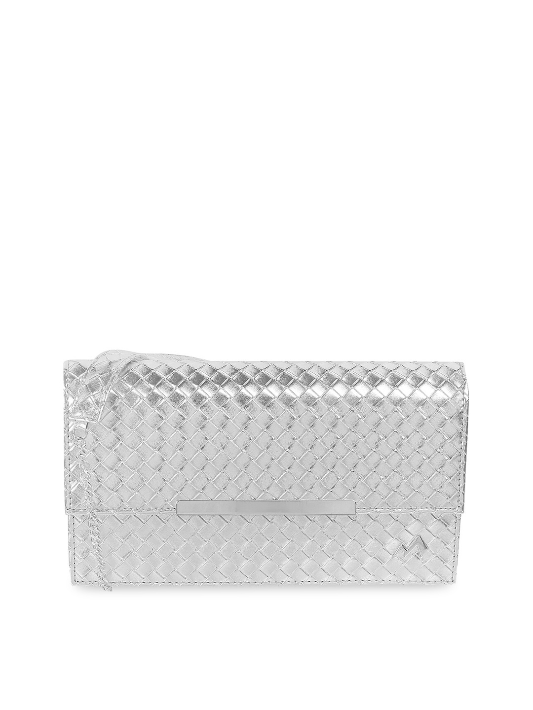 

Metro Silver-Toned Embellished Box Clutch