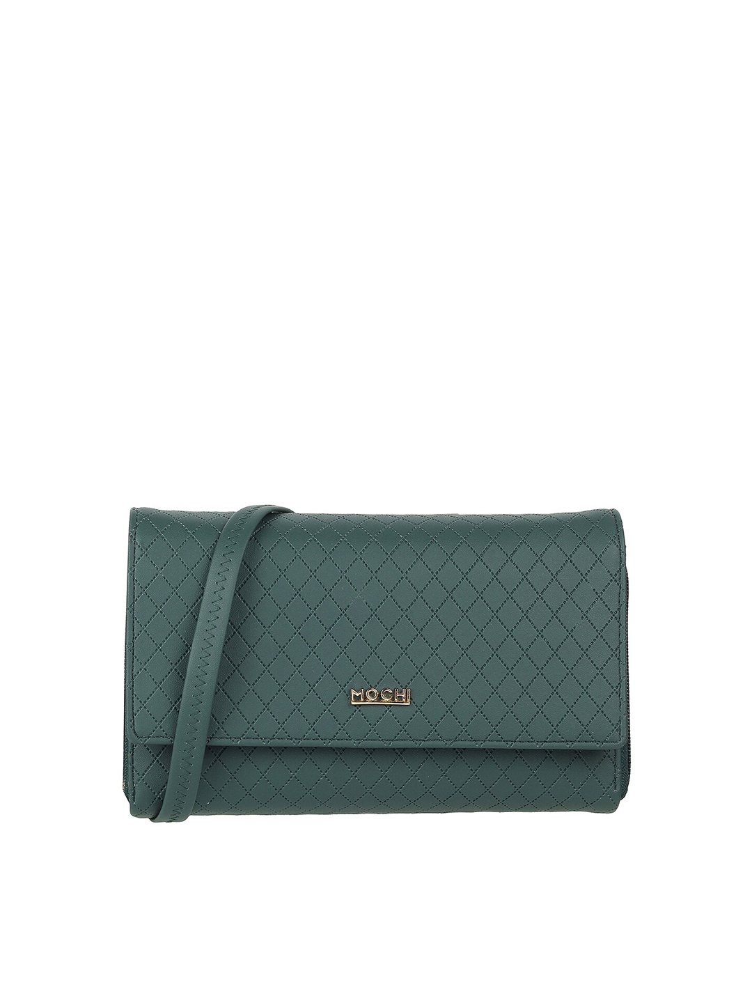 

Mochi Women Green Textured PU Envelope