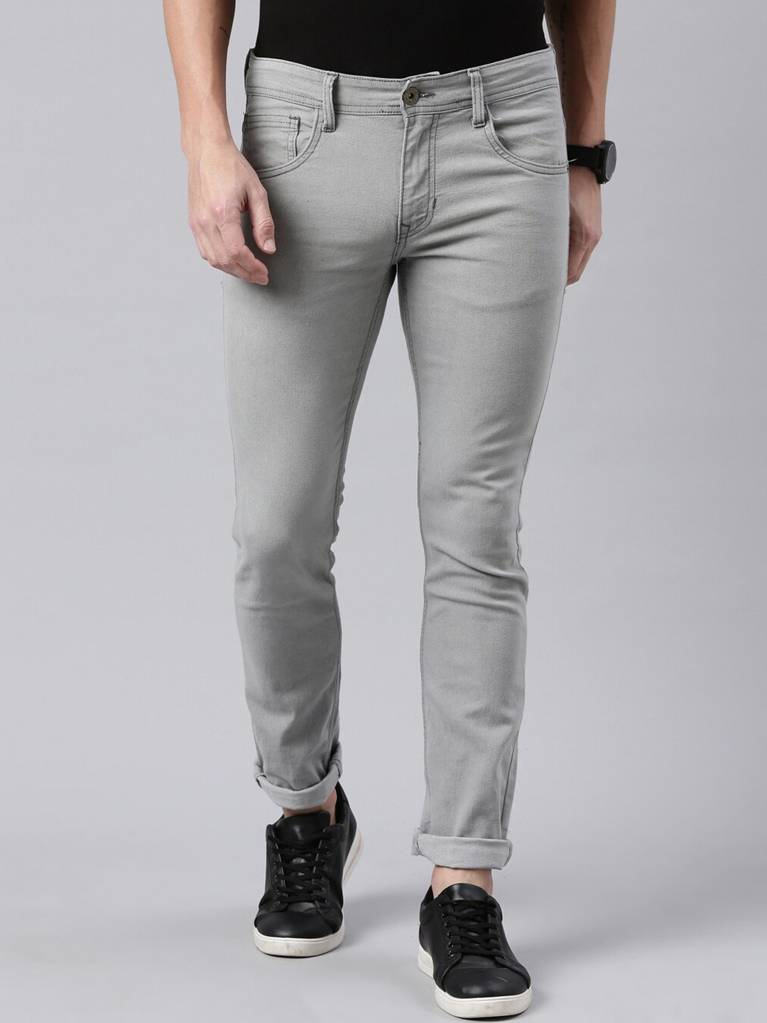 

Chennis Men Grey Slim Fit Low Distress Jeans