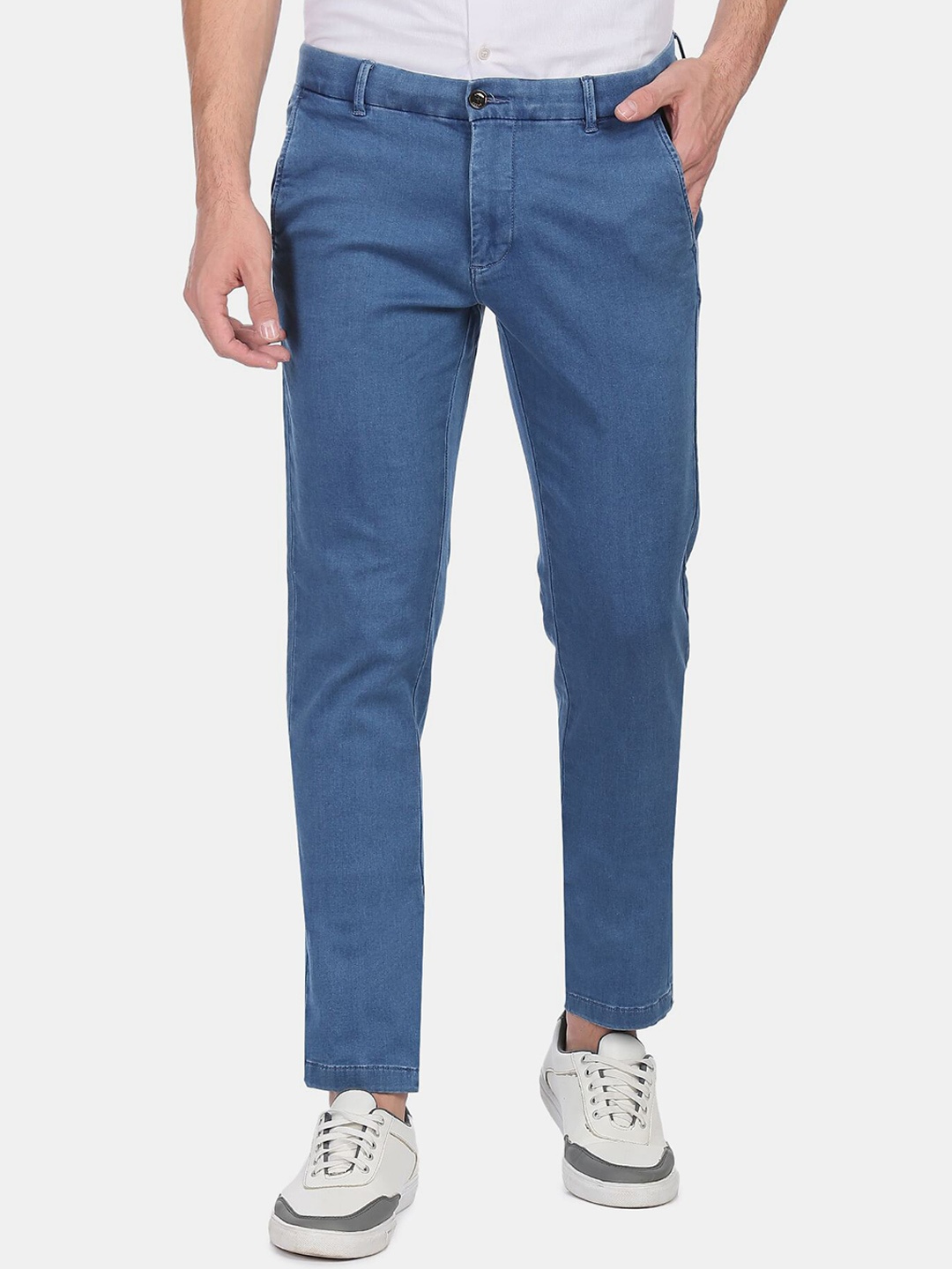 

Arrow Sport Men Slim Fit Low-Rise Trousers, Blue
