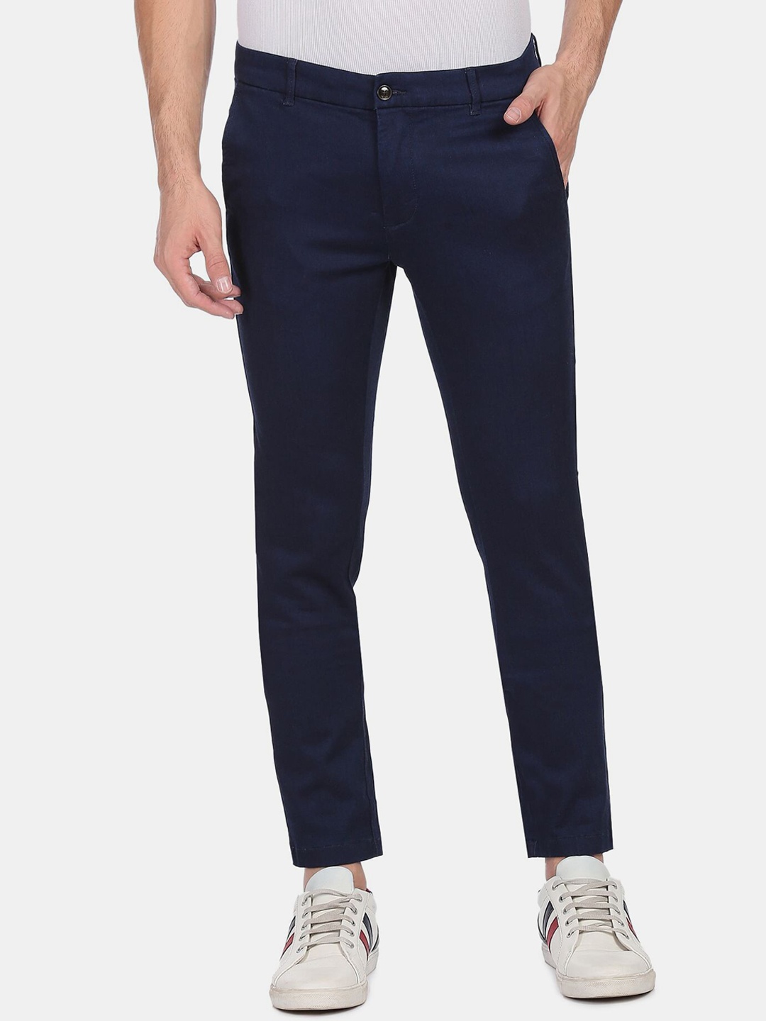 

Arrow Sport Men Slim Fit Low-Rise Trousers, Blue