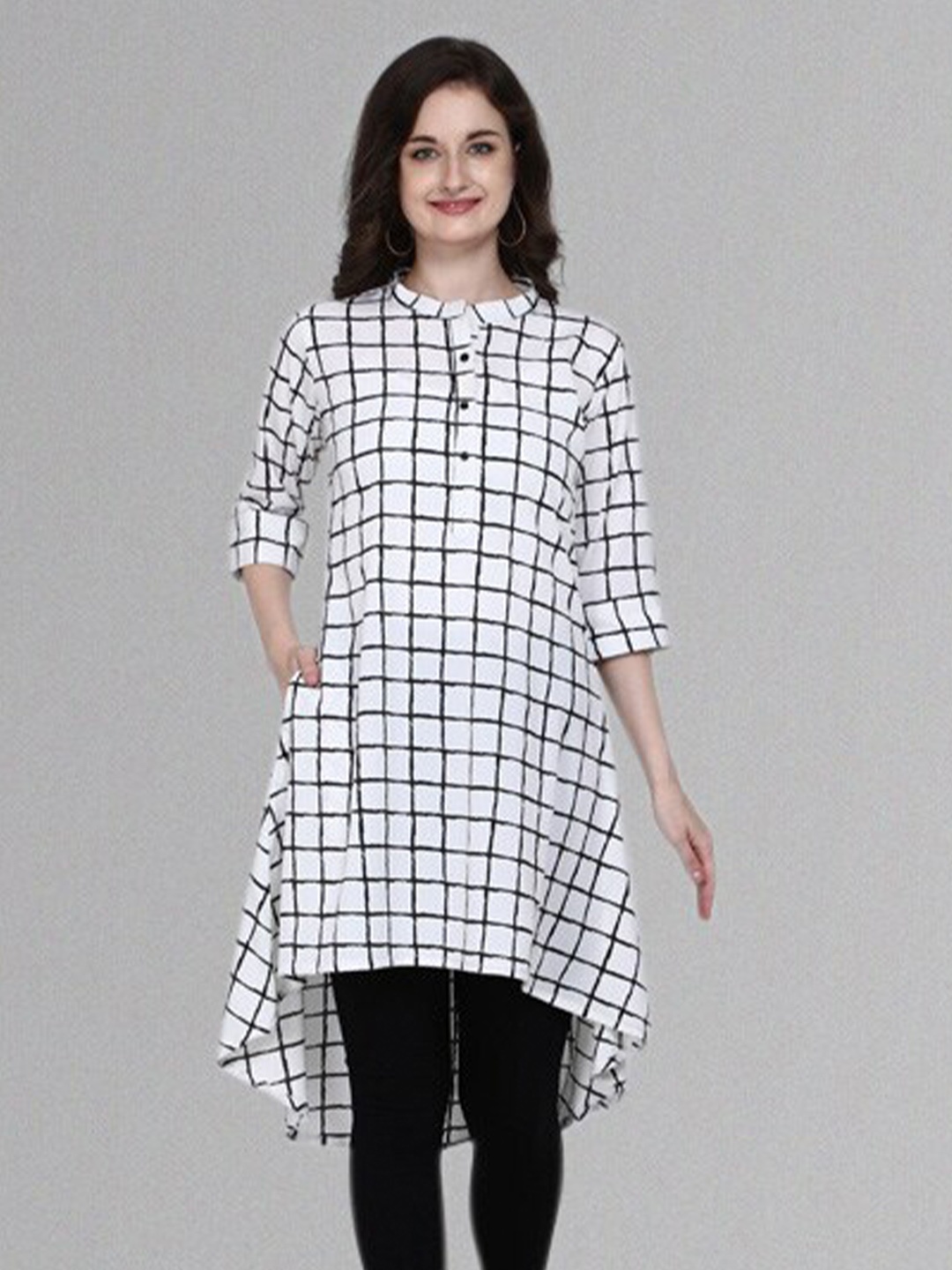 

Fashfun White Checked Kurti