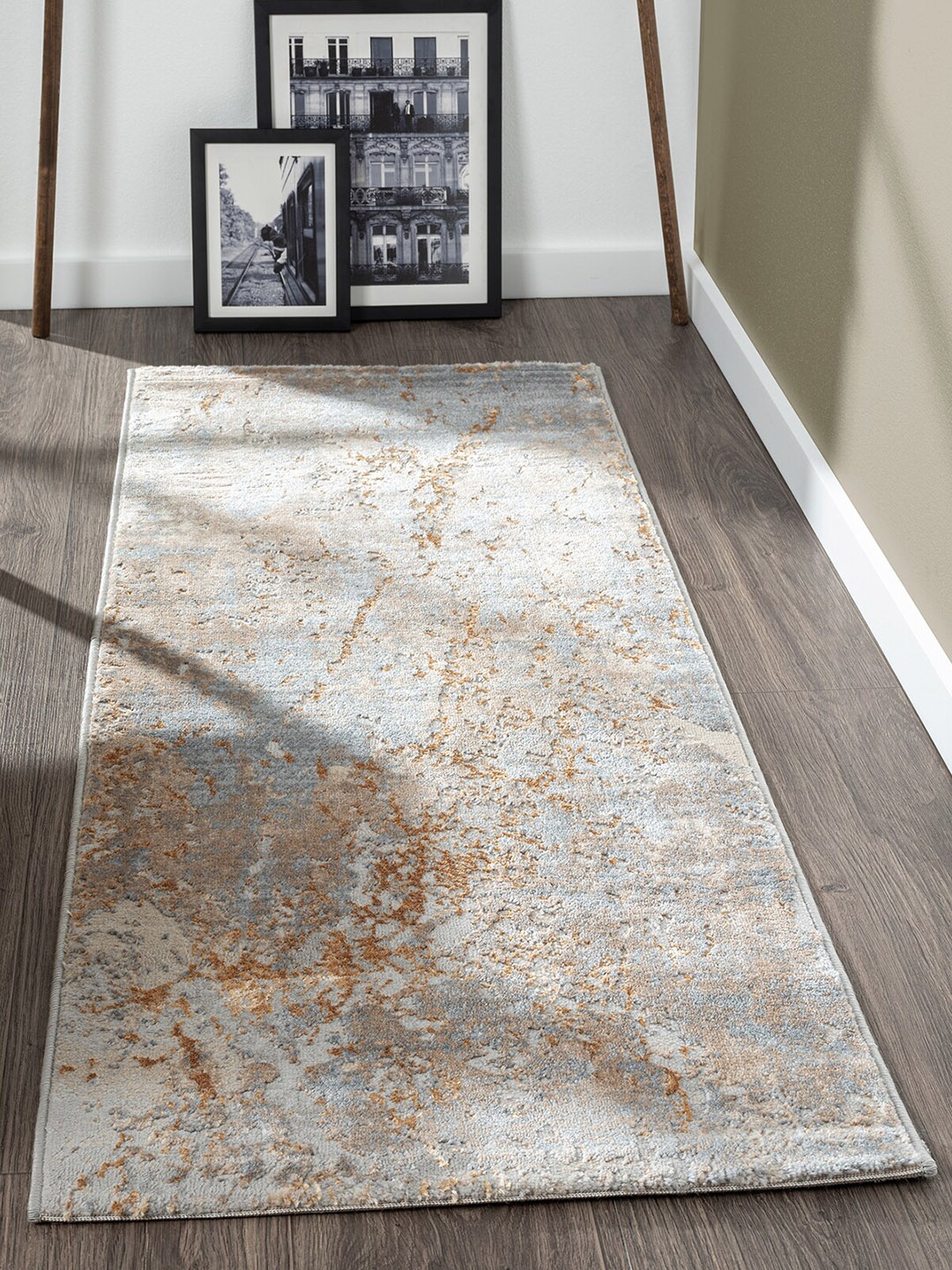 

OBSESSIONS Blue & Brown Abstract Floor Runners