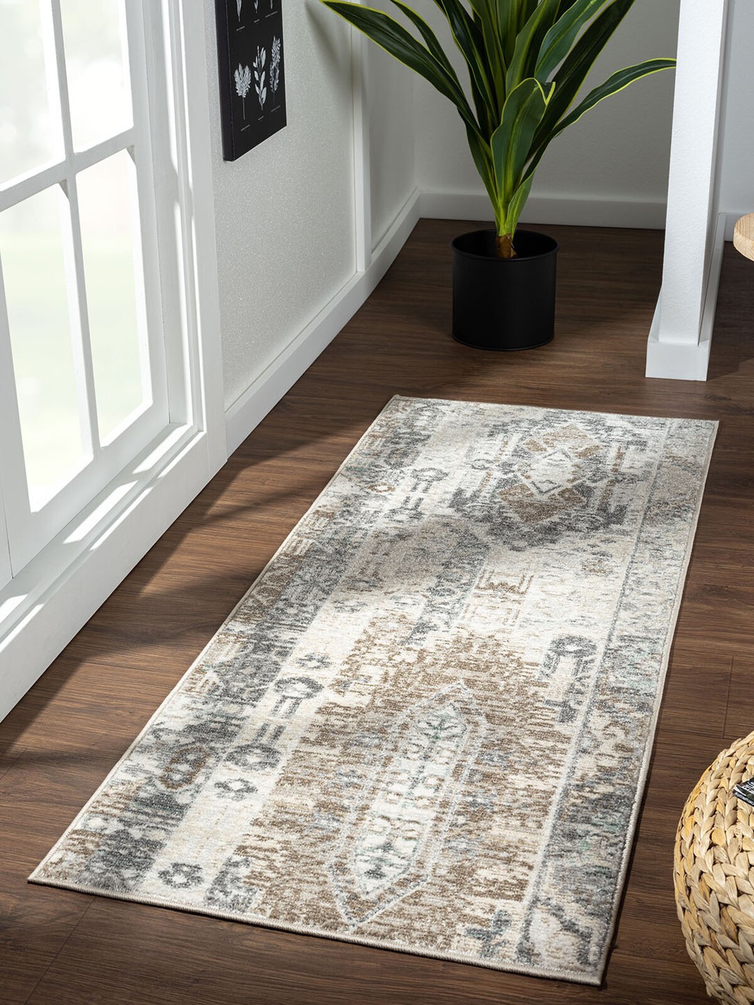 

OBSESSIONS Beige Ethnic Motifs Floor Runner