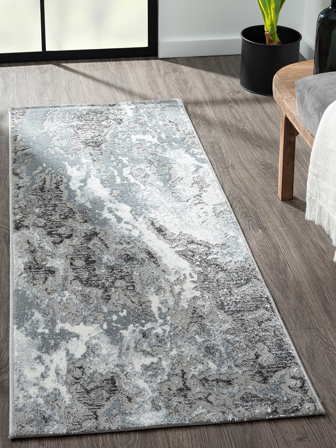 

OBSESSIONS Blue & Grey Abstract Anti Static Floor Runners