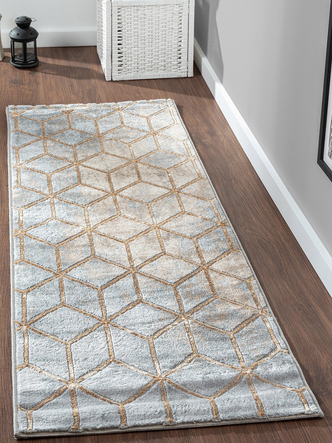 

OBSESSIONS Blue & Grey Anti-static Polypropylene Floor Runner