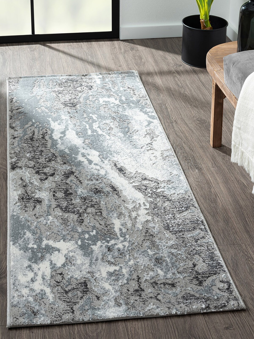 

OBSESSIONS Blue & Grey Abstract Floor Runners