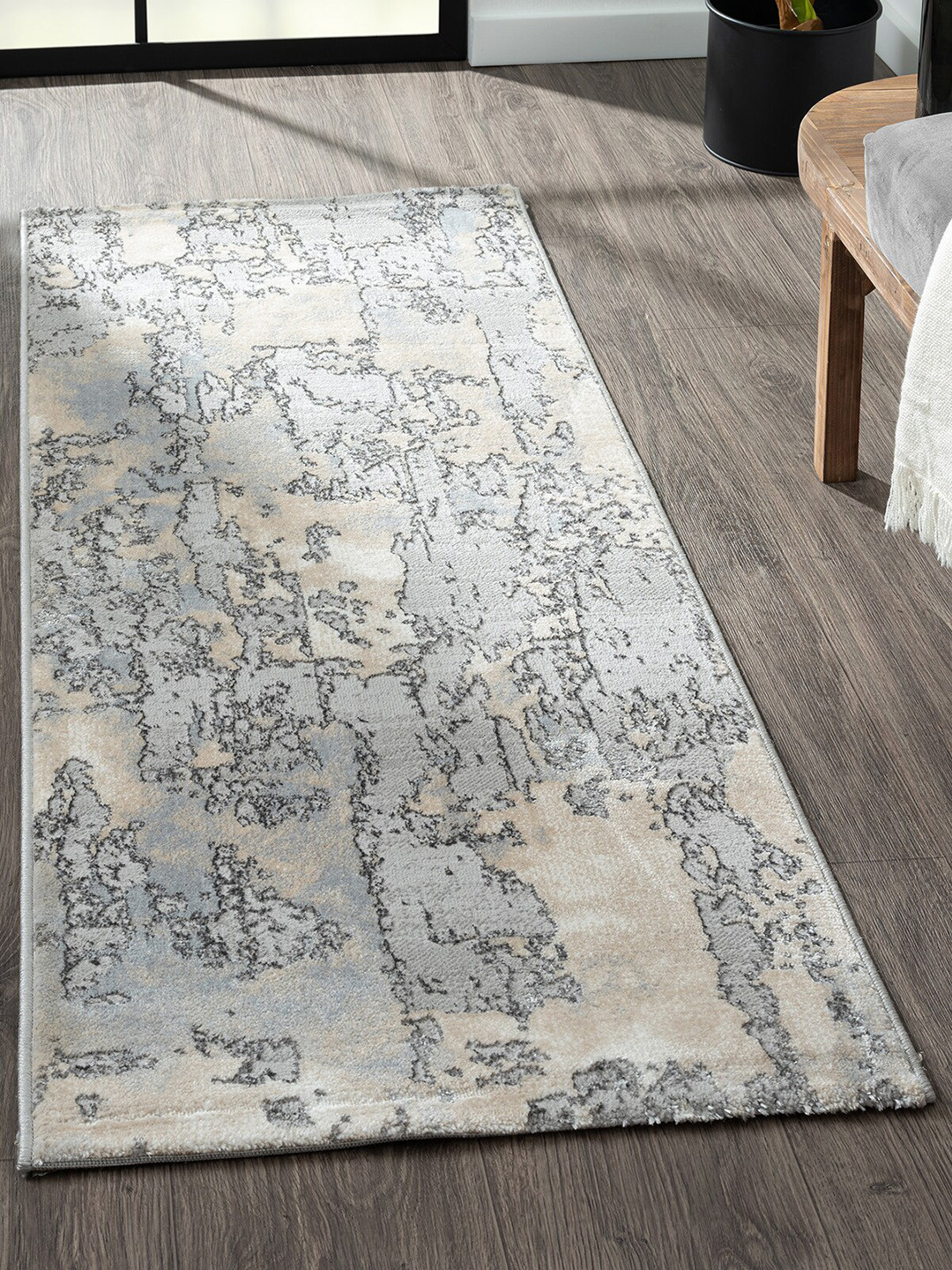 

OBSESSIONS Grey & Beige Abstract Anti Static Floor Runners