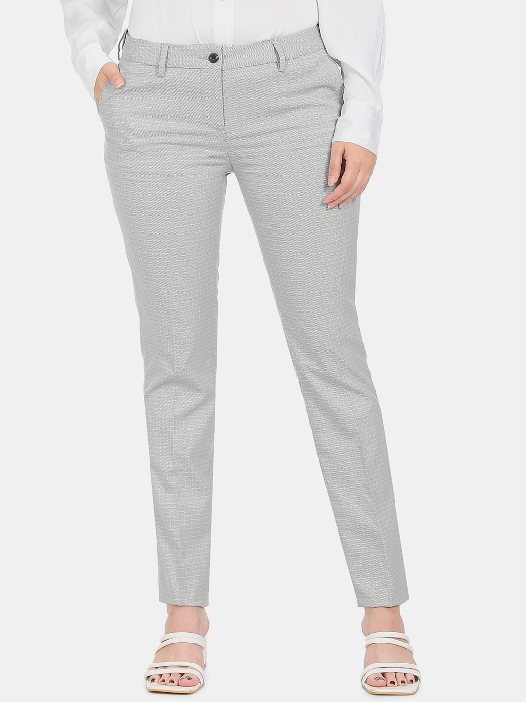 

Arrow Woman Women Slim Fit Trousers, Grey