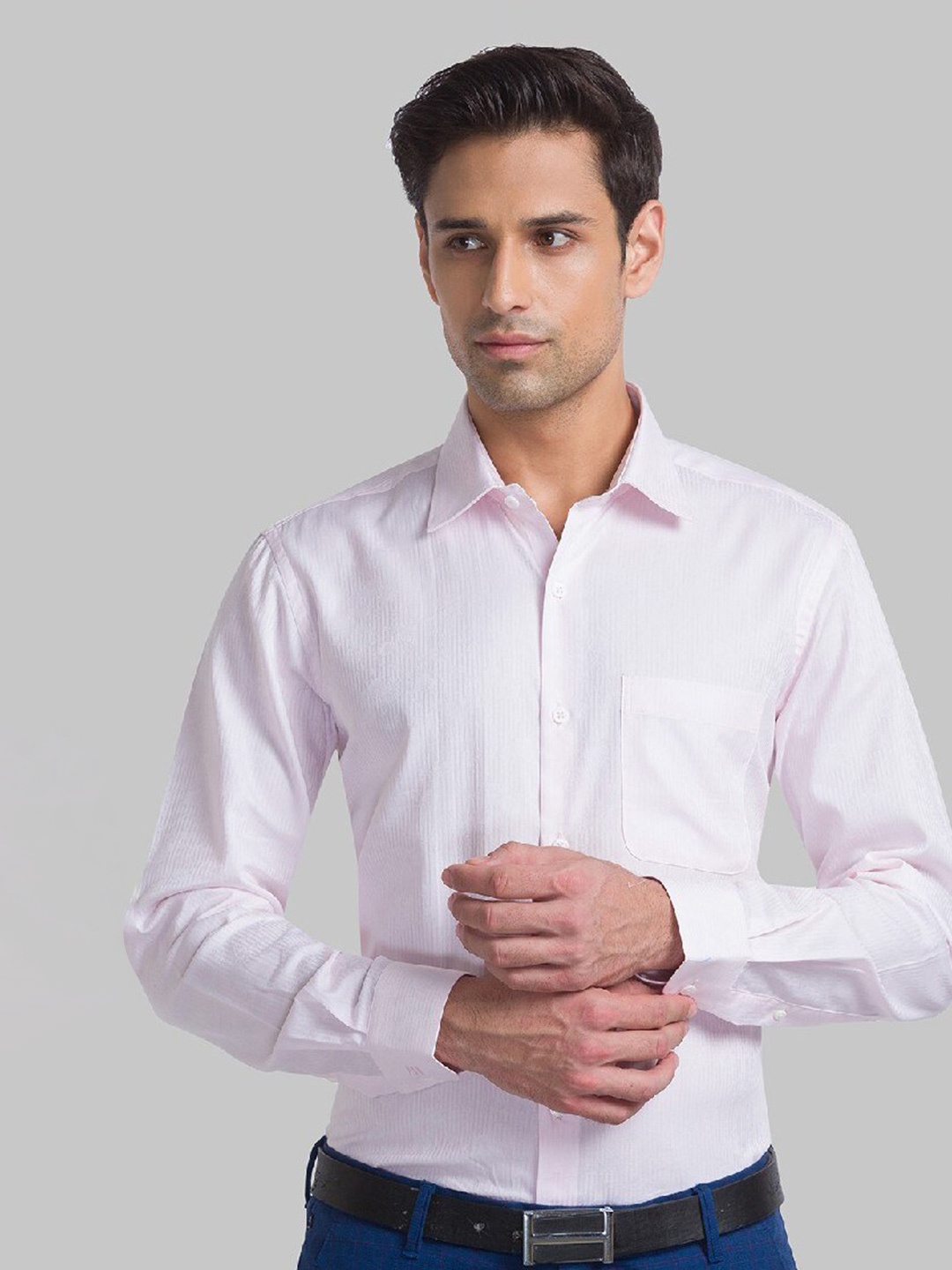 

Raymond Men Pink Pure Cotton Formal Shirt