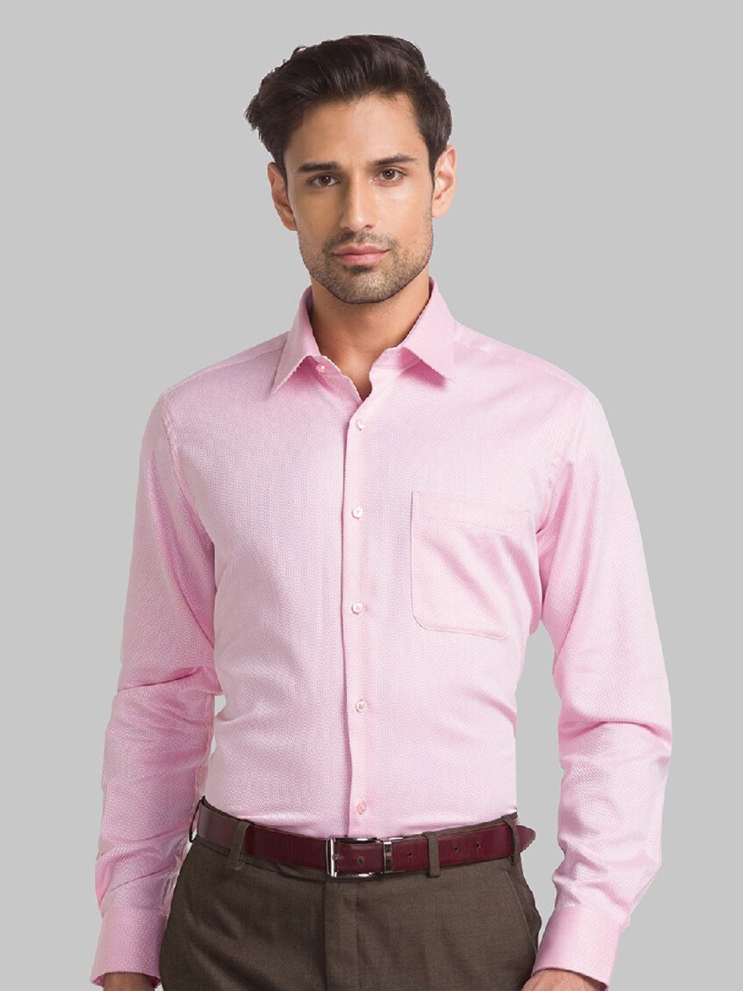 Raymond Men Pink Pure Cotton Formal Shirt