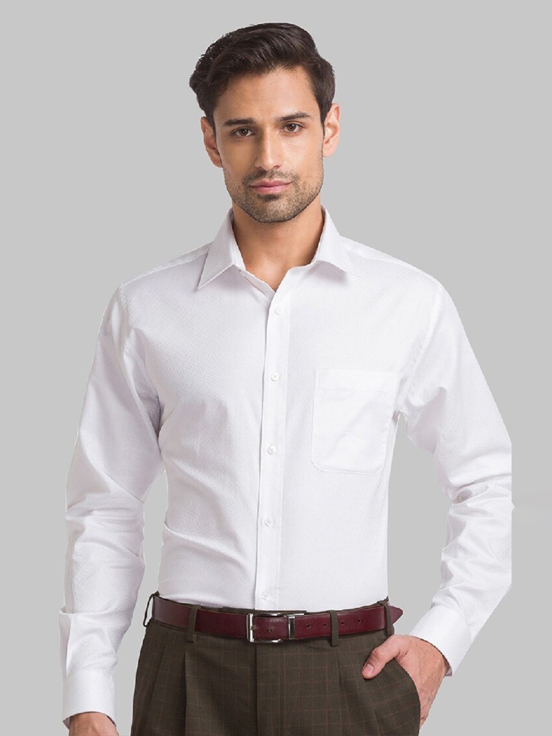 

Raymond Men White Slim Fit Pure Cotton Casual Shirt