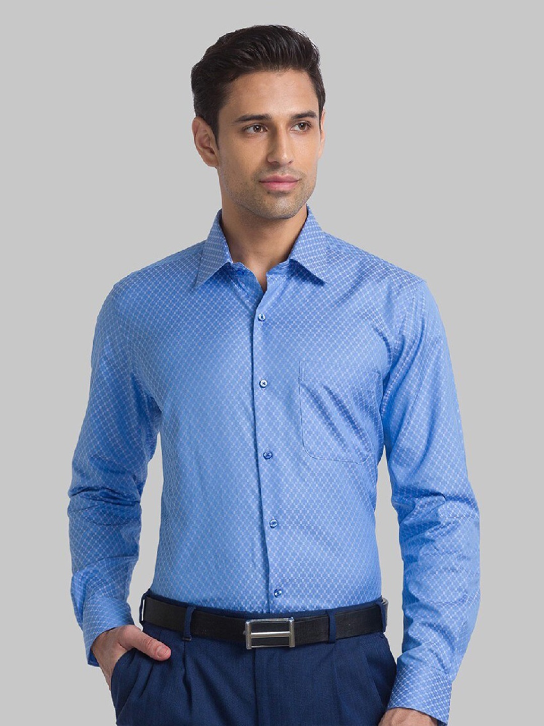 

Raymond Men Blue Pure Cotton Formal Shirt
