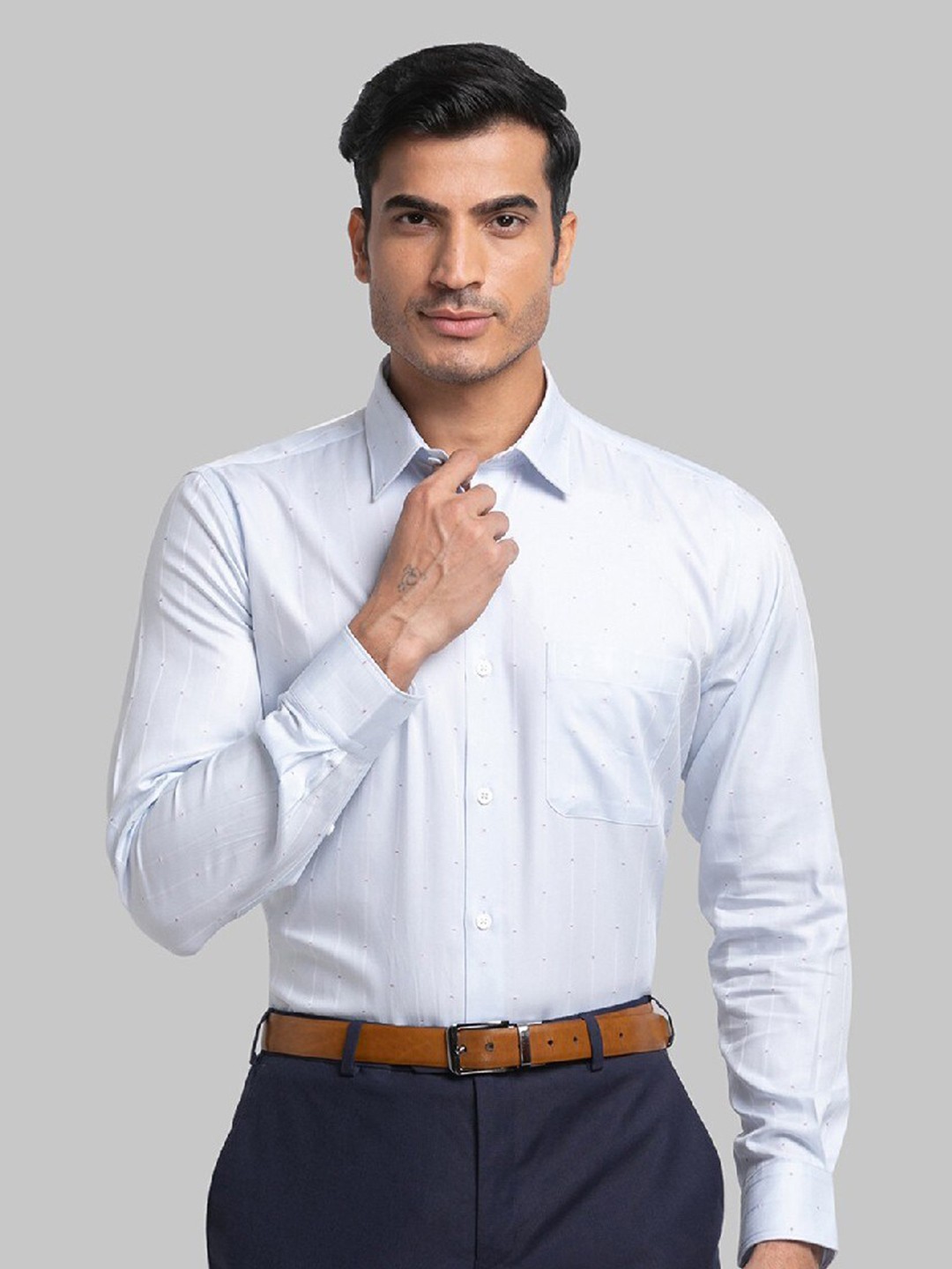 

Raymond Men Blue Contemporary Pure Cotton Formal Shirt